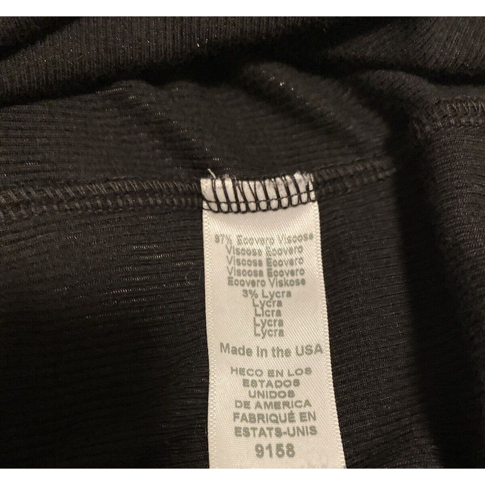 Michael Stars Michael Stars 3/4 Sleeve Crew Neck Top Ribbed T Shirt Black Size ONE SIZE - 5 Thumbnail