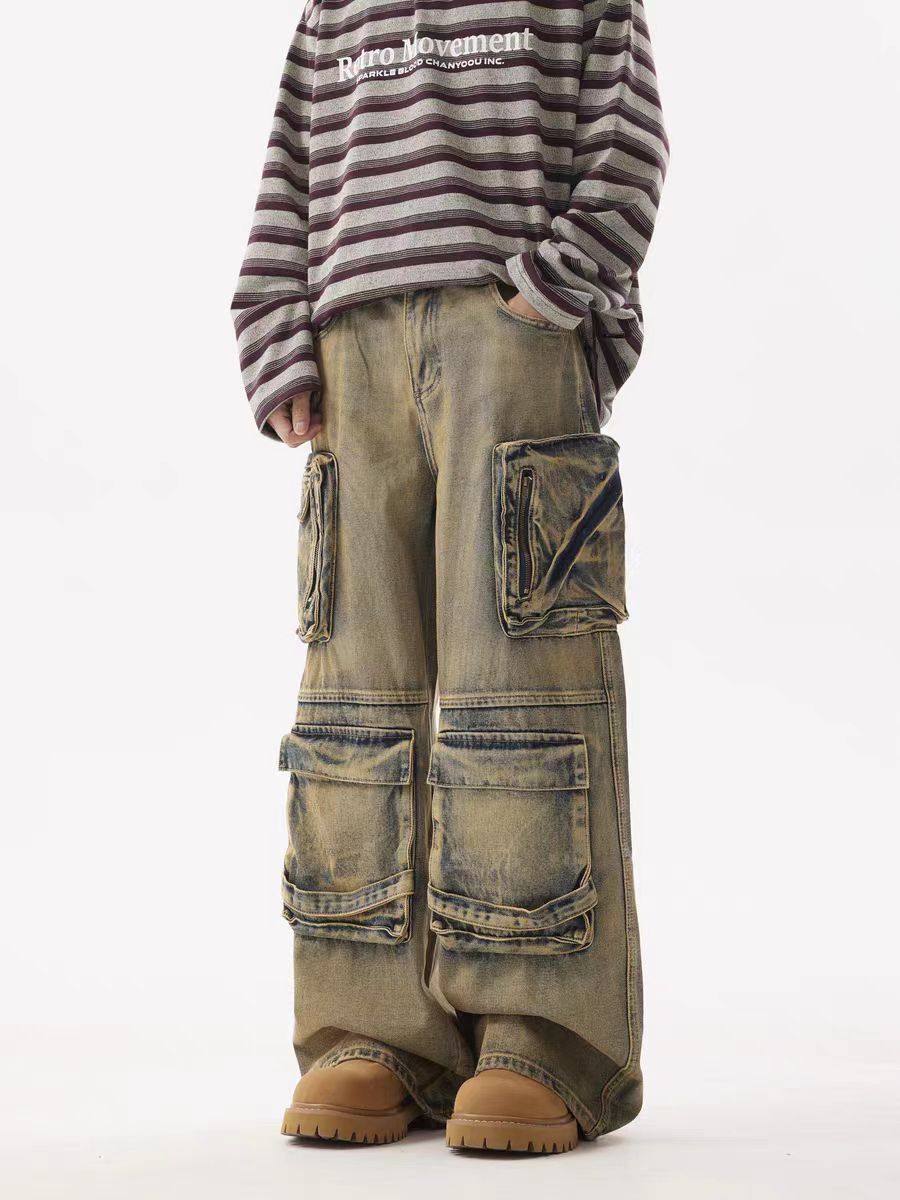 Designer × Japanese Brand × Vintage Vintage Street Washed and Aged Multi-Pocket Workwear Jeans Size US 32 / EU 48 - 2 Thumbnail