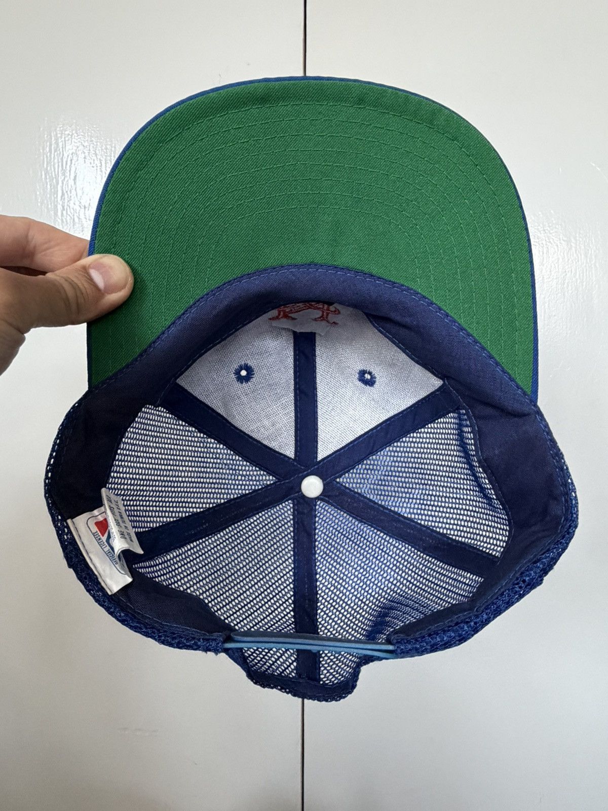 MLB NEW YORK METS BASEBALL CAP TRUCKER HAT MLB VINTAGE 80S 90S Size ONE SIZE - 8 Thumbnail