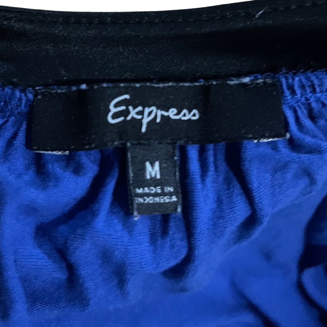 Express V-Neck Knit Mini Sleeveless Shift Pocket Dress SZ M Coastal Size M / US 6-8 / IT 42-44 - 3 Thumbnail