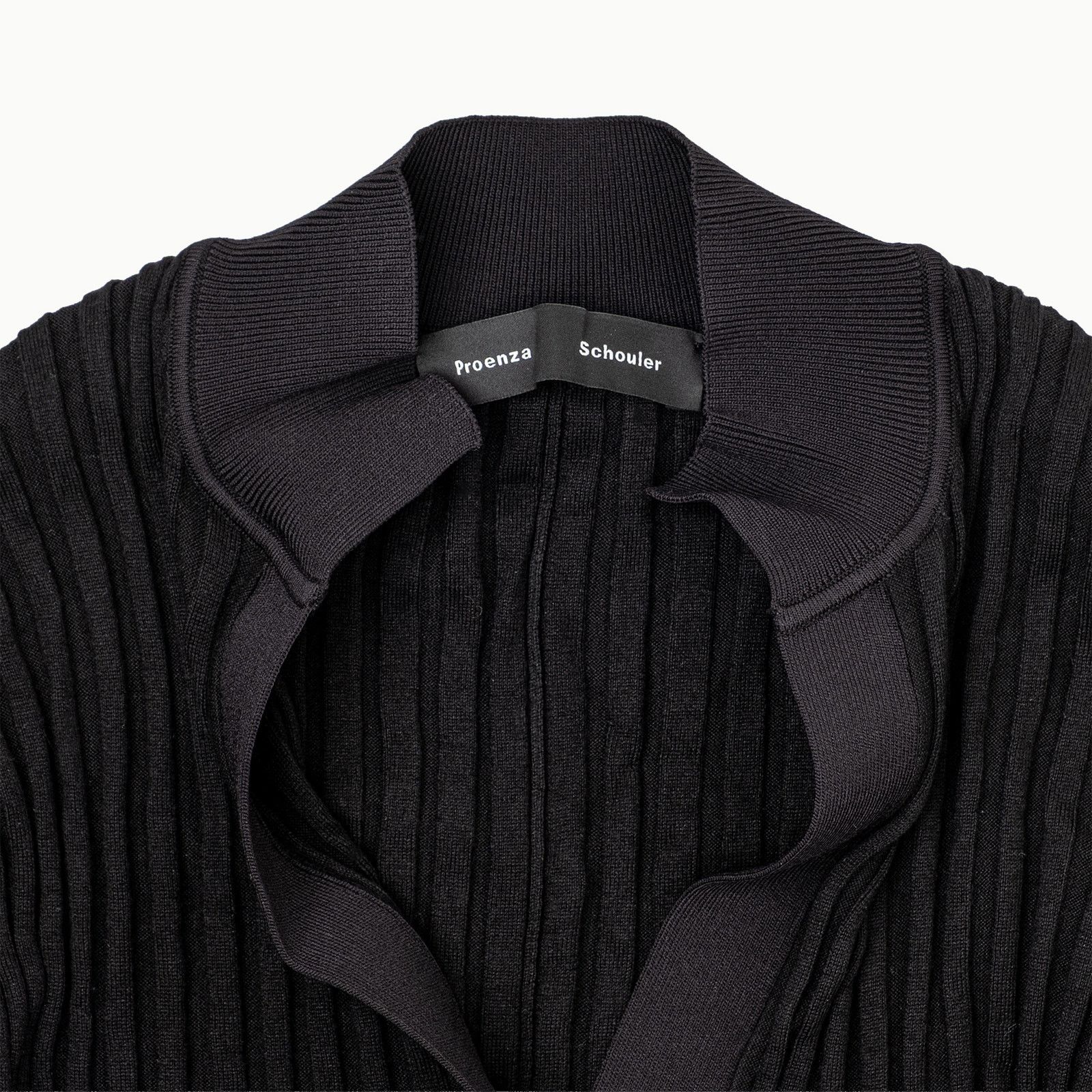 Proenza Schouler PROENZA SCHOULER Wide Ribbed Silk-Cashmere Midi Dress Black Size S / US 4 / IT 40 - 4 Thumbnail