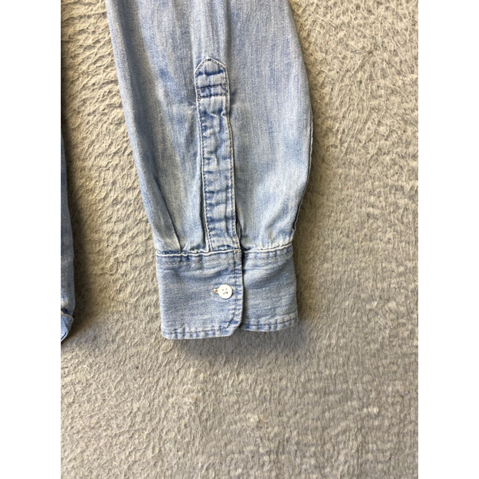Gap VINTAGE GAP Denim Dress Women's Large Blue Long Sleeve Button Pockets Casual Formal Party 138-18 Size L / US 10 / IT 46 - 6 Thumbnail