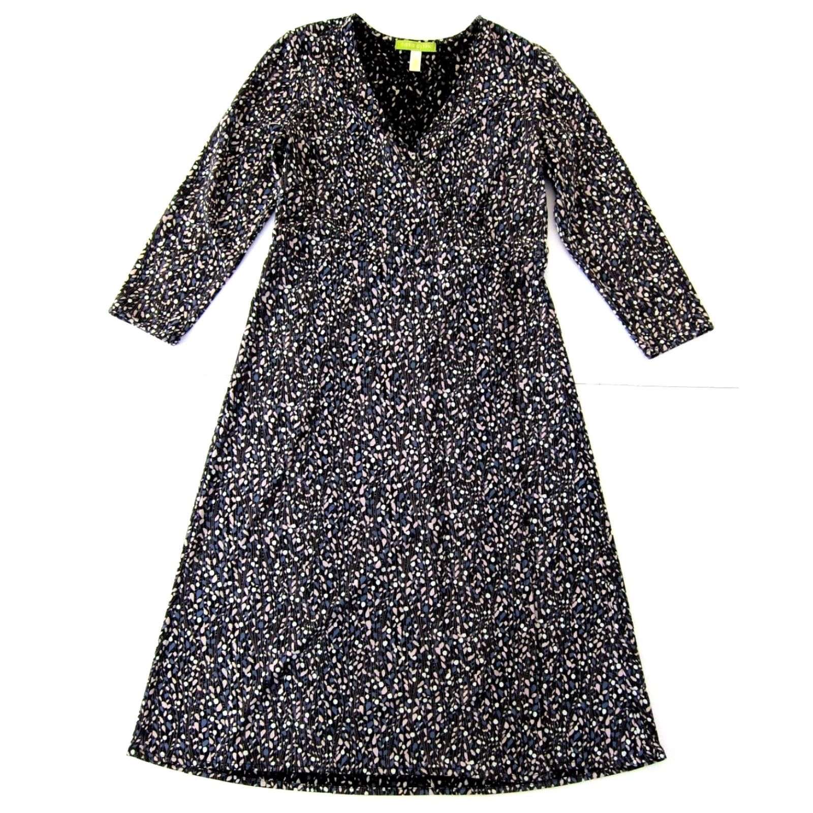 Pinko Sigrid Olsen Stretch Black Pink Blue 3/4 Sleeve V-Neck Sheath Wrap Dress Small Size S / US 4 / IT 40 - 2 Thumbnail