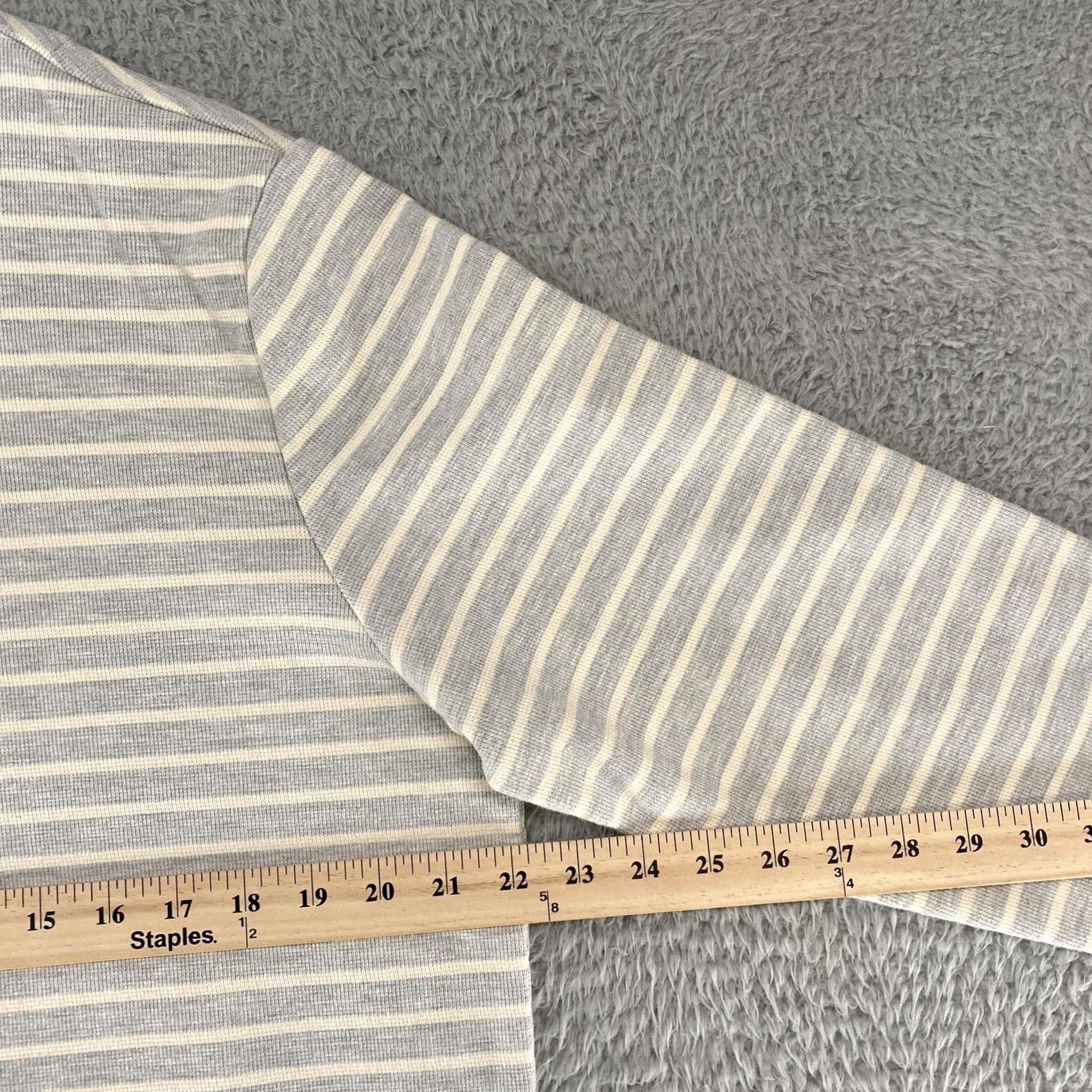 Scotch & Soda Scotch & Soda Shirt Mens XL Henley Gray White Striped Long Sleeve Pullover Top Size US XL / EU 56 / 4 - 5 Thumbnail