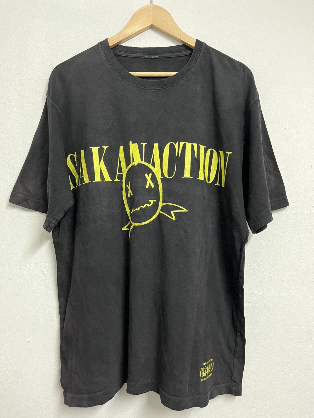 Japanese Brand 💥Perfect Faded SKANACTION NIRVANA SMILEY GRUNGE RIP OFF Tee Size US XL / EU 56 / 4 - 1 Thumbnail