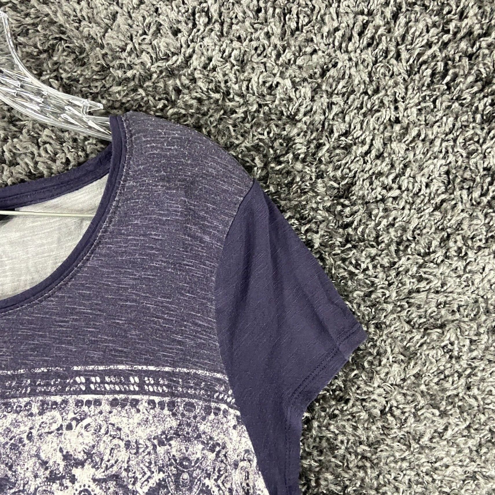 Vintage Simply Vera Vera Wang Blouse Women L Purple Bohemian Short Sleeve Women Size L / US 10 / IT 46 - 4 Thumbnail