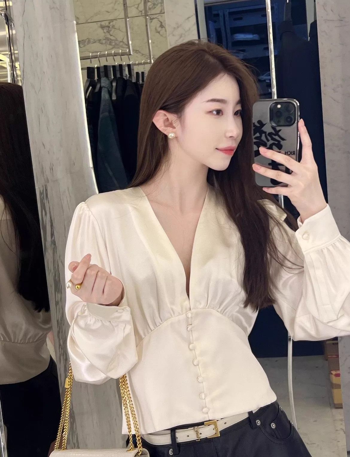 Yves Saint Laurent YSL Beige Long Sleeve Blouse Size 36 Size XS / US 0-2 / IT 36-38 - 7 Thumbnail