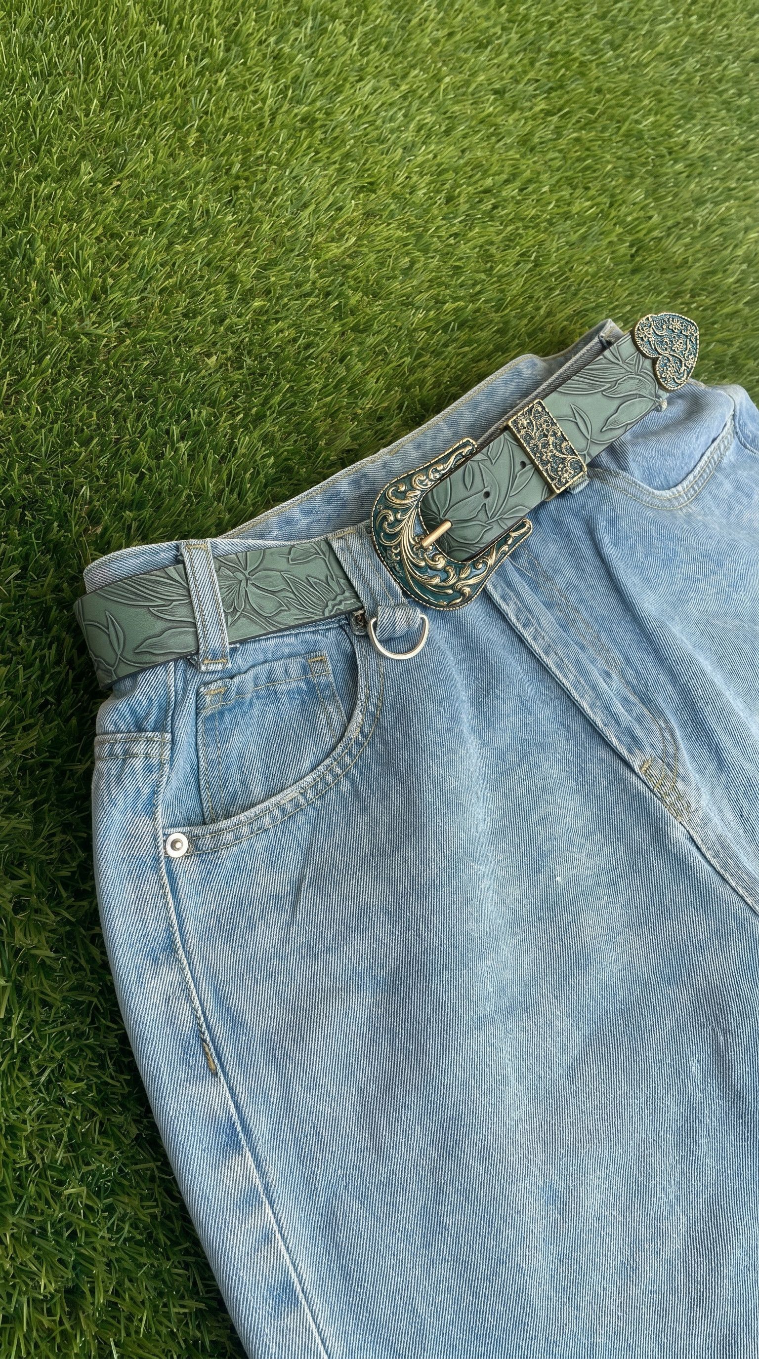 Other Emerald Green Western Belt Size ONE SIZE - 4 Thumbnail