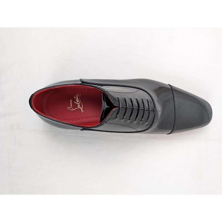 Christian Louboutin o1rshd1 So Greggo Flat Shoes in Black/Gun Metal/Lin Loubi Size US 10 / EU 43 - 6 Thumbnail