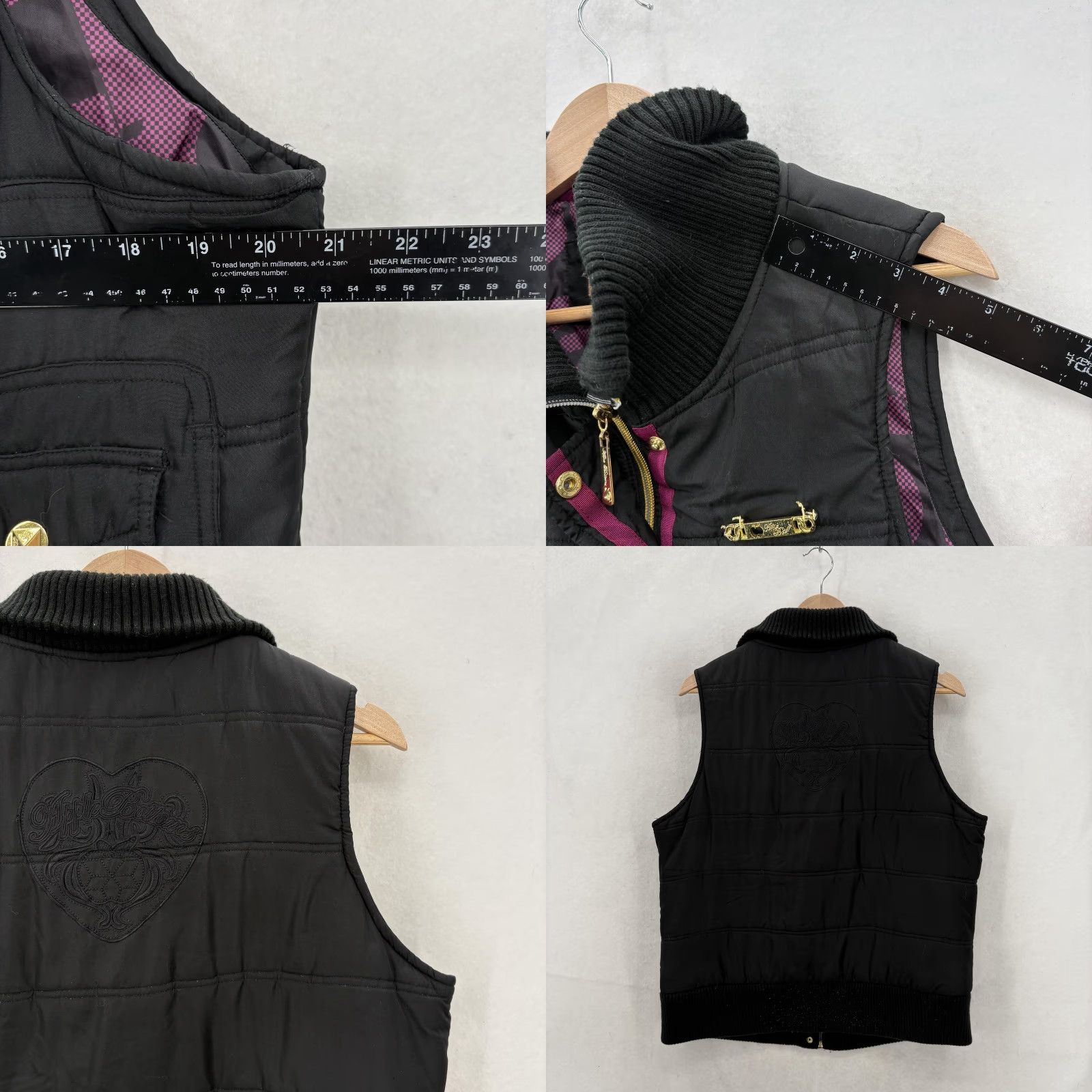Vintage VINTAGE Apple Bottoms Vest Womens 1X Black Quilted Puffer Hip Hop Y2K Jacket/Coat? Size 40" / US 18 - 8 Thumbnail