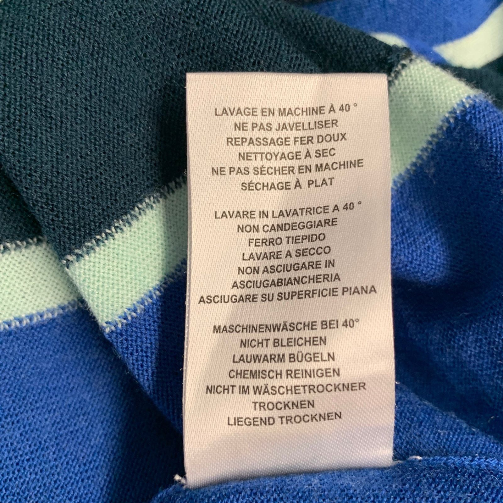 Paul Smith Size L Blue Navy Color Block Merino Wool Half Zip Pullover Size US L / EU 52-54 / 3 - 7 Thumbnail