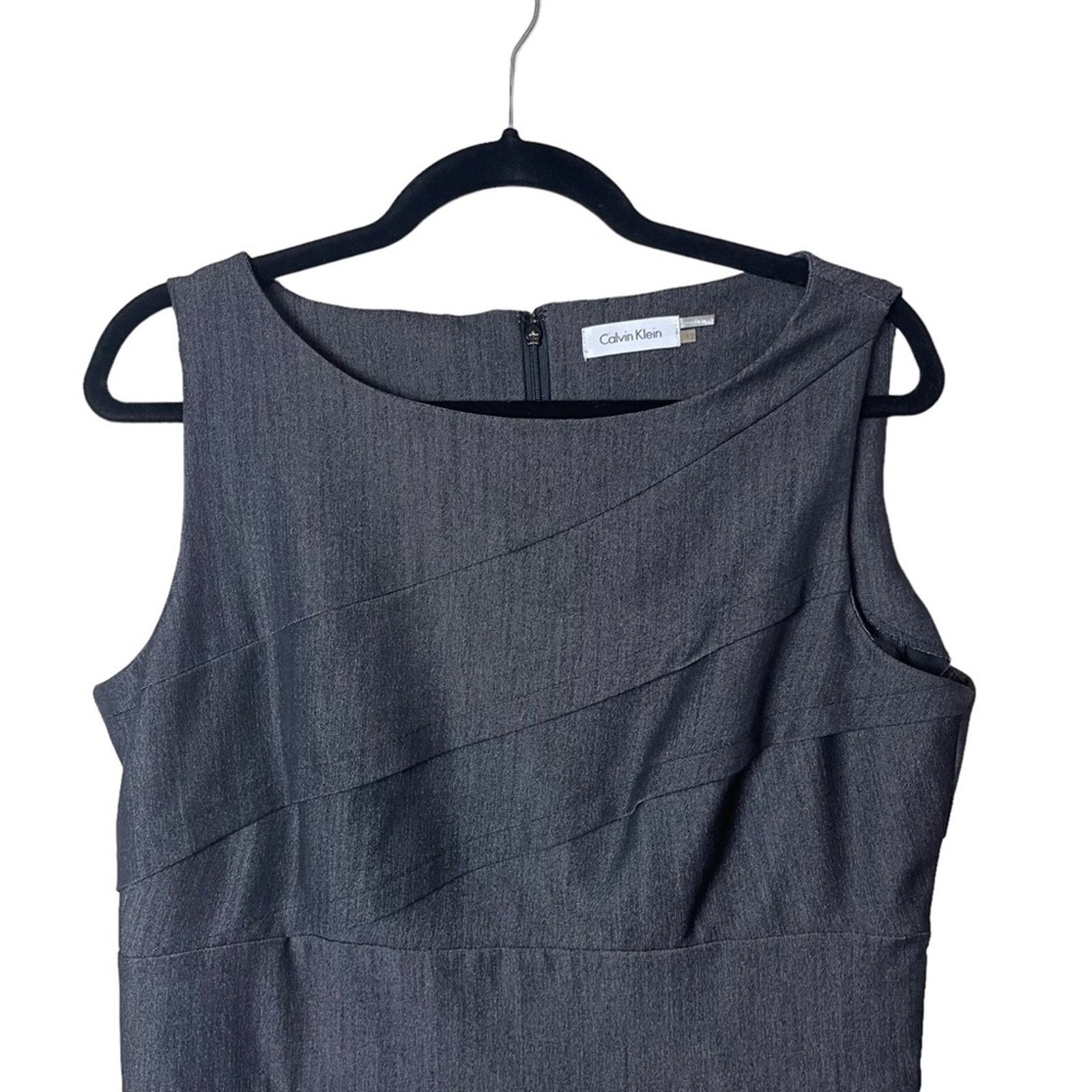 Calvin Klein Calvin Klein Multi Tiered Sleeveless Shift Dress Gray 12 Size XL / US 12-14 / IT 48-50 - 2 Thumbnail