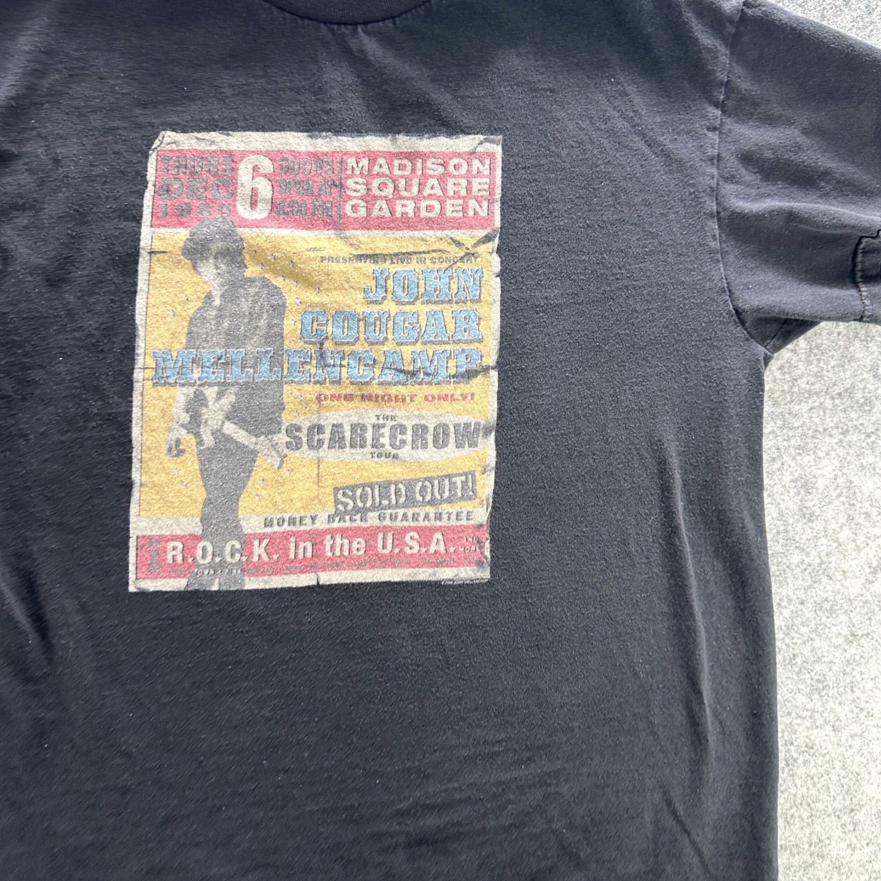 Cougar VINTAGE John Cougar Mellencamp Shirt Mens M Black Scarecrow Tour Rock 80s Size US M / EU 48-50 / 2 - 3 Thumbnail