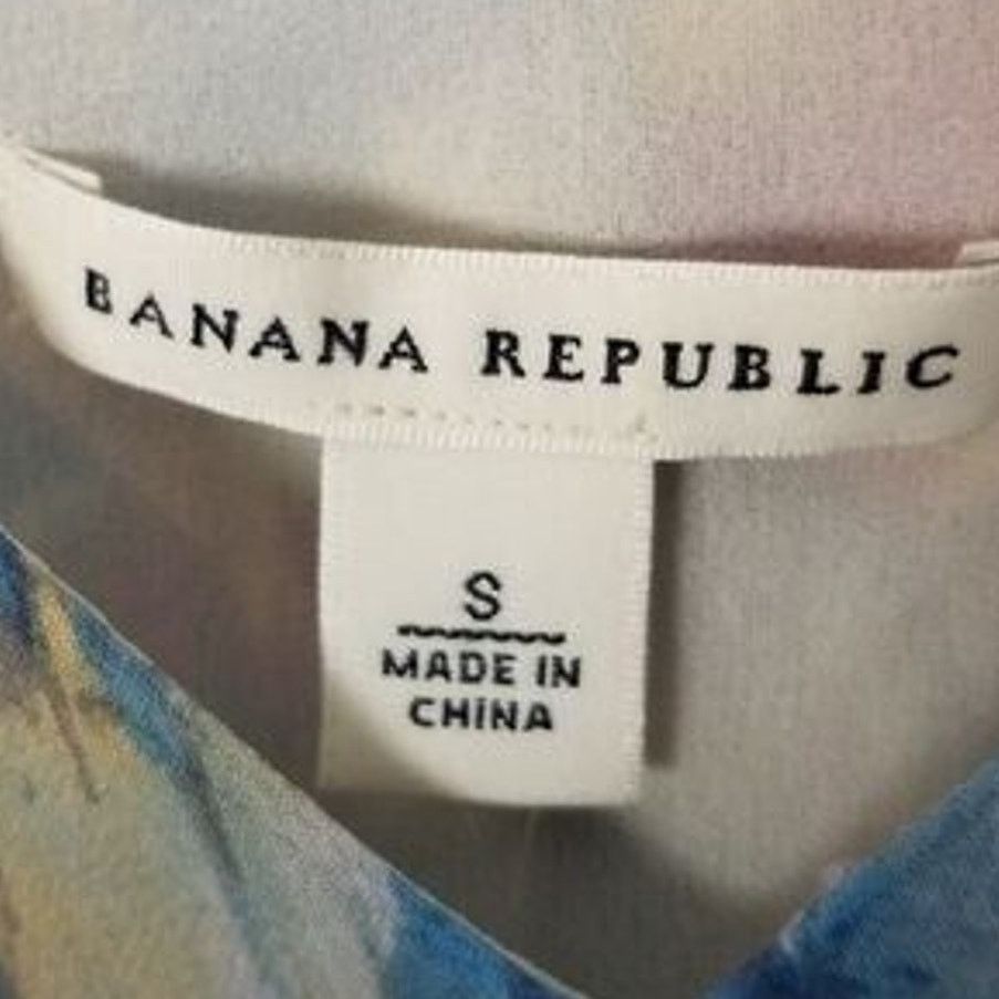 Banana Republic Banana Republic Womens Silk Ruffle Blouse S Watercolor Size S / US 4 / IT 40 - 4 Thumbnail
