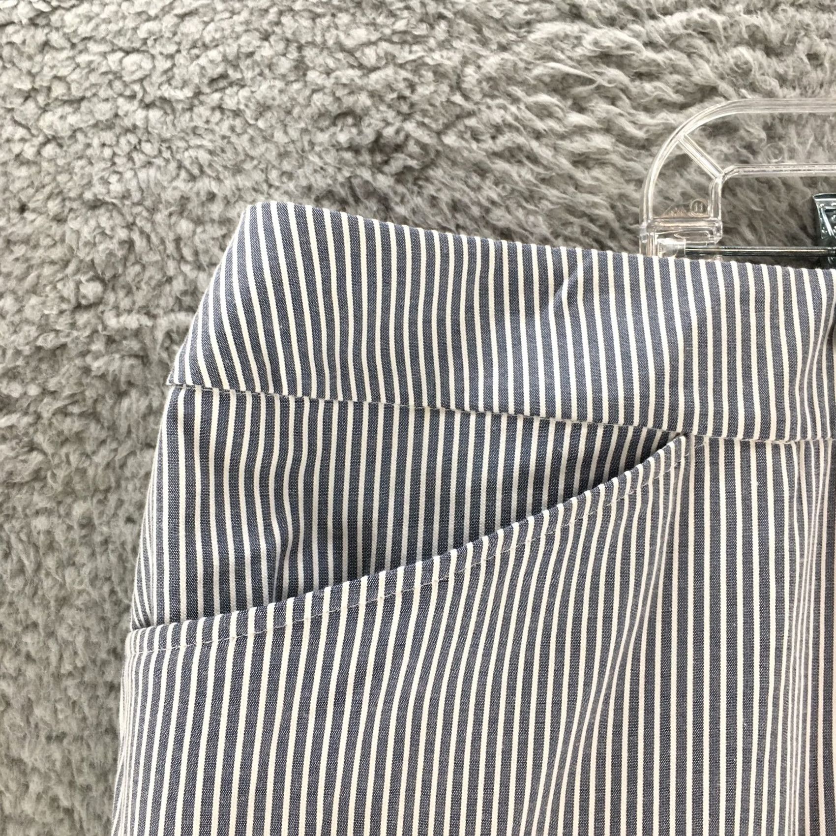 Kasper Kasper Ankle Pants Womens 24W Blue White Stripes Chambray Mid Rise Straight NWT Size 42" / US 20 - 3 Thumbnail