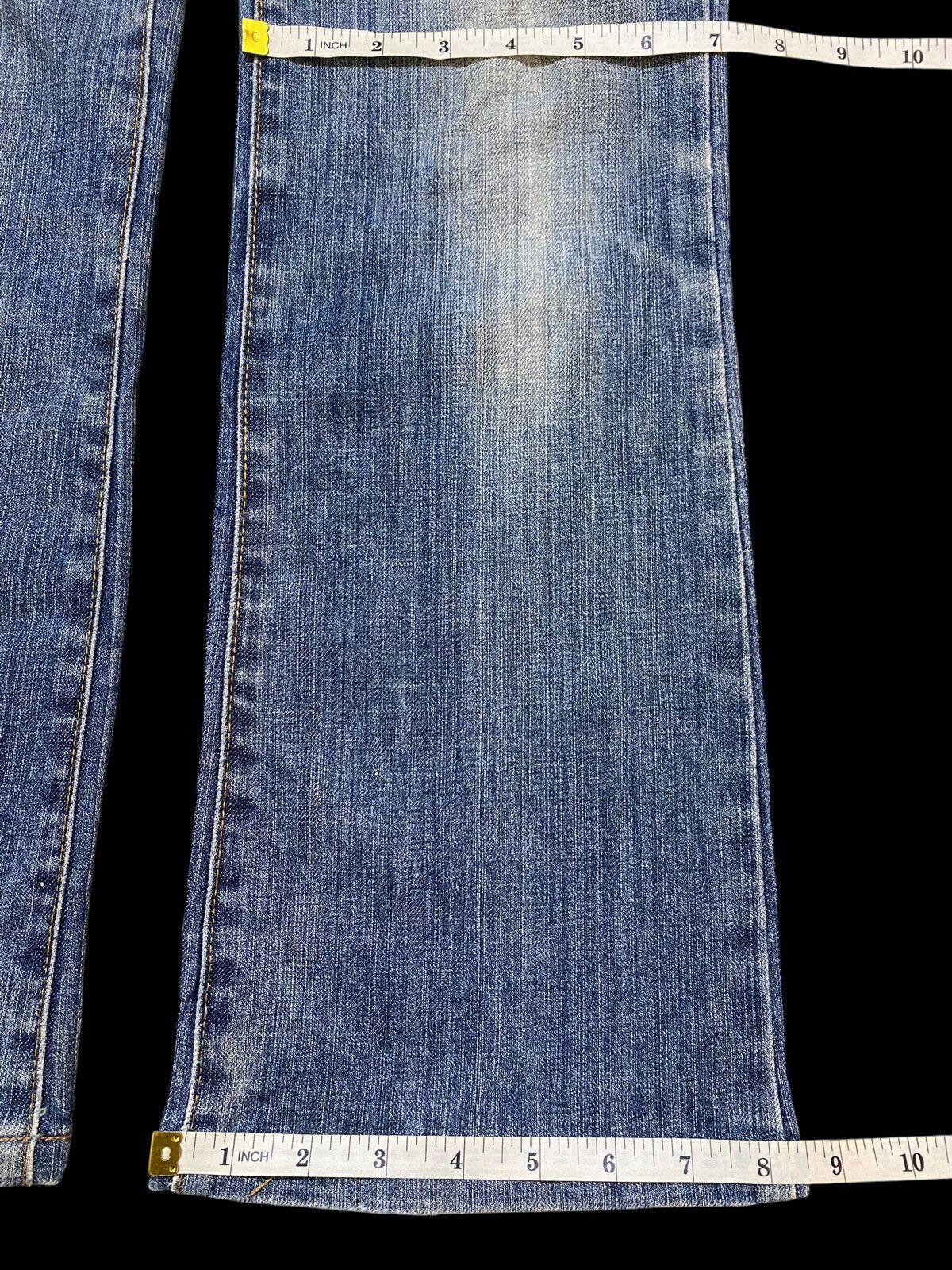 Japanese Brand Vintage Japanese Brand Blue Wash Distressed Flare Jeans Size US 28 / EU 44 - 14 Thumbnail