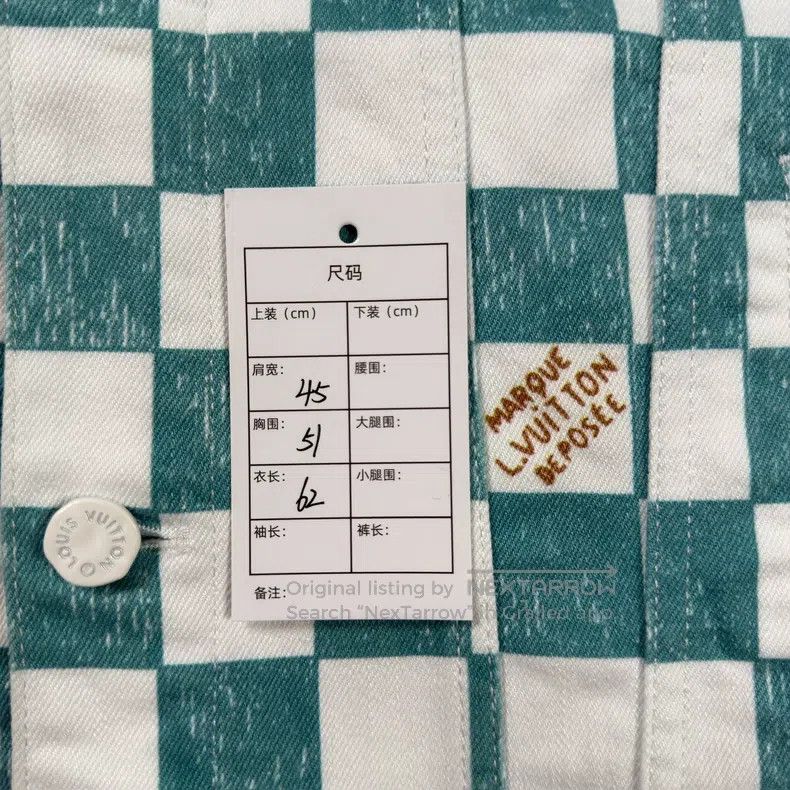 Louis Vuitton Louis Vuitton White and green checkered denim jacket Size US S / EU 44-46 / 1 - 4 Thumbnail