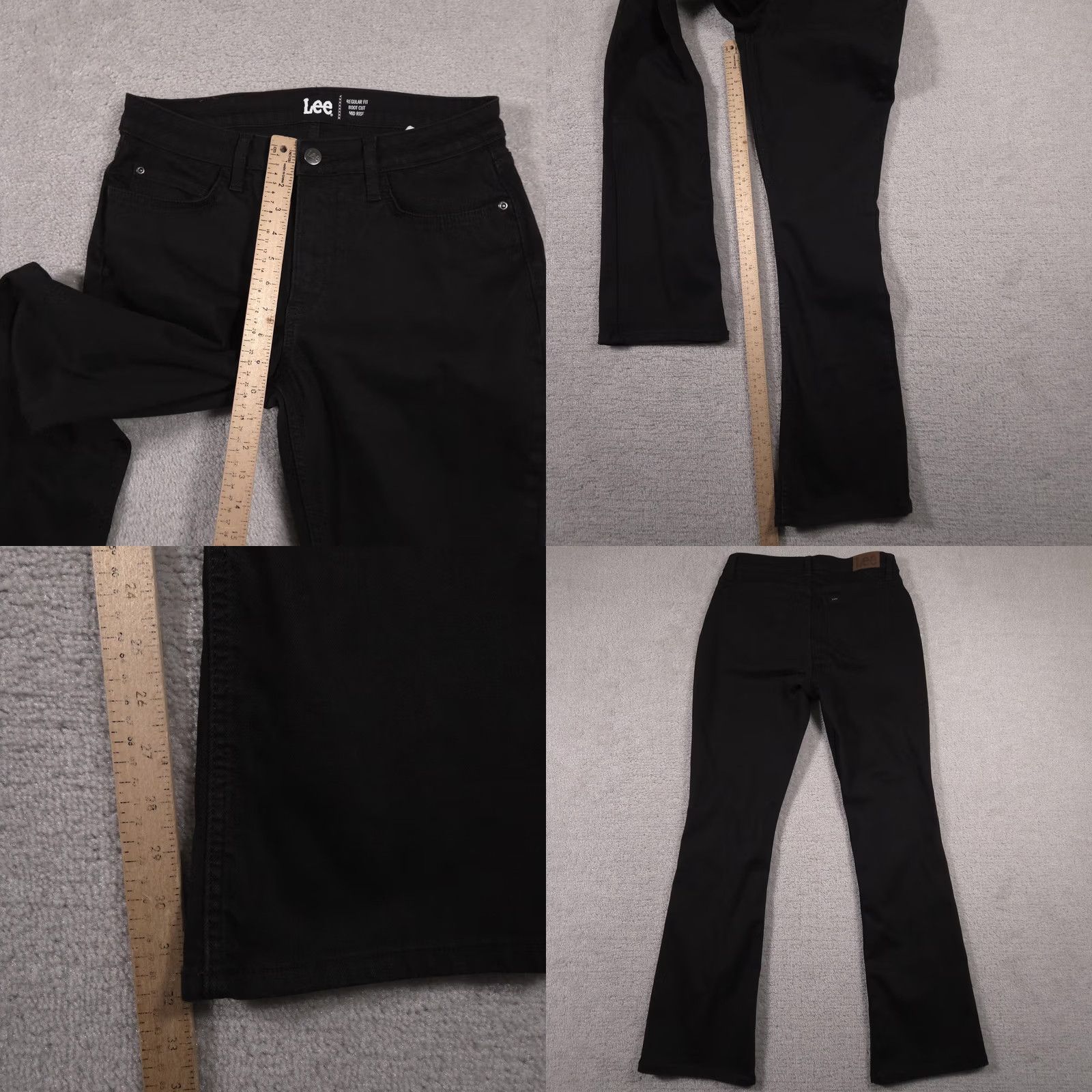 Lee Lee Jeans Womens Jeans Boot Cut Mid Rise Stretch Regular Fit 5 Pocket Black 10 M Womens Size 32" / US 10 / IT 46 - 8 Thumbnail
