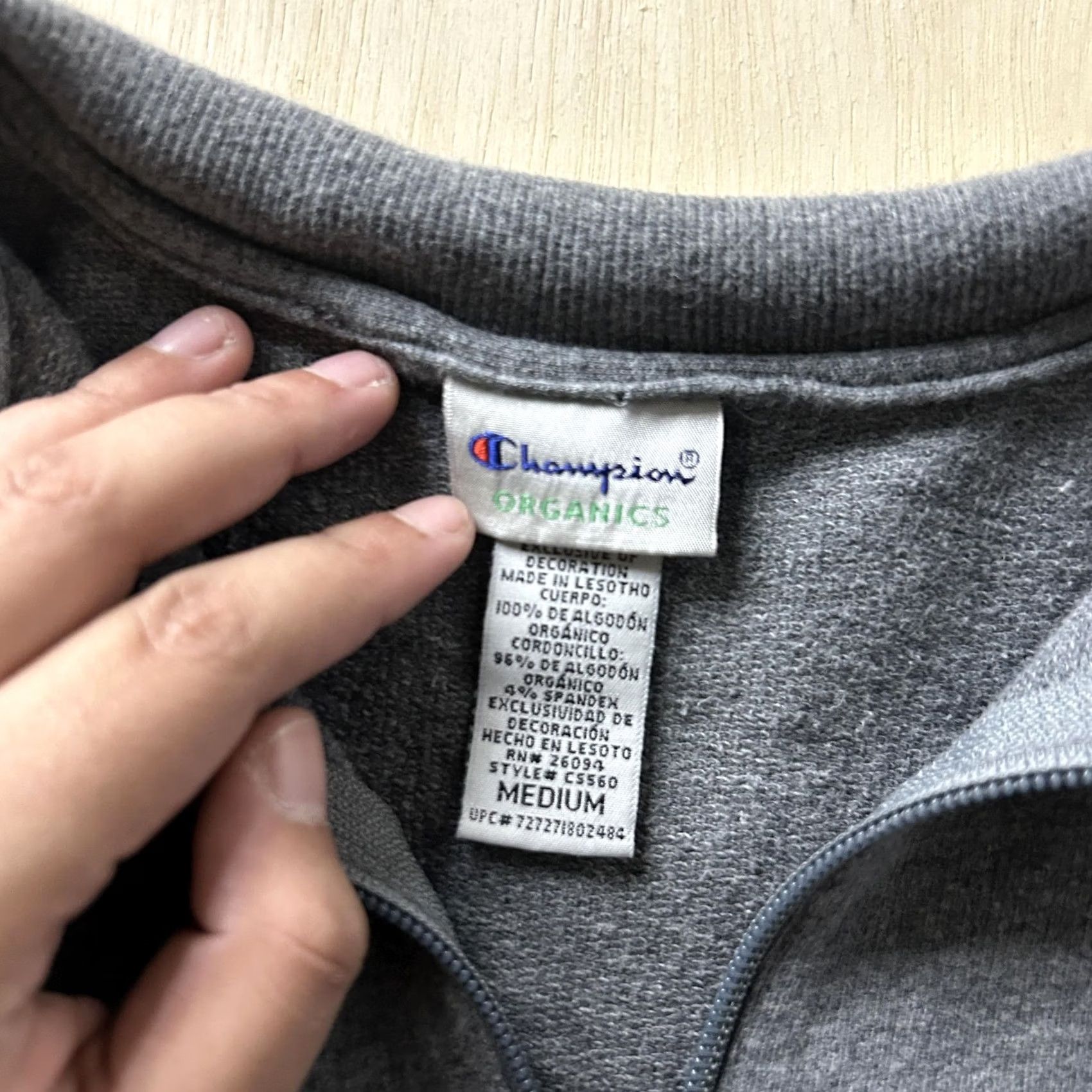 Champion Champion Sweatshirt Mens Medium Gray 1/4 Zip Pullover Organics Logo Athletic Mens Size US M / EU 48-50 / 2 - 2 Thumbnail