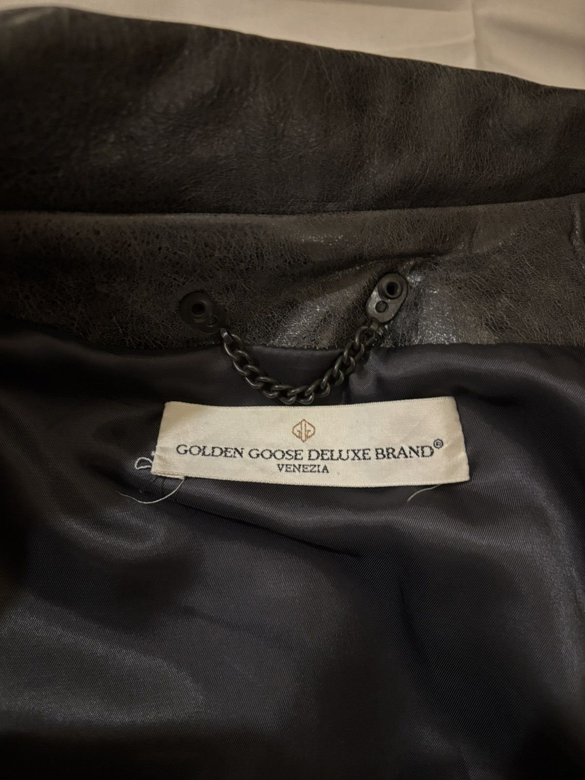GCDS Golden Goose Distressed Leather Jacket Size US M / EU 48-50 / 2 - 7 Thumbnail