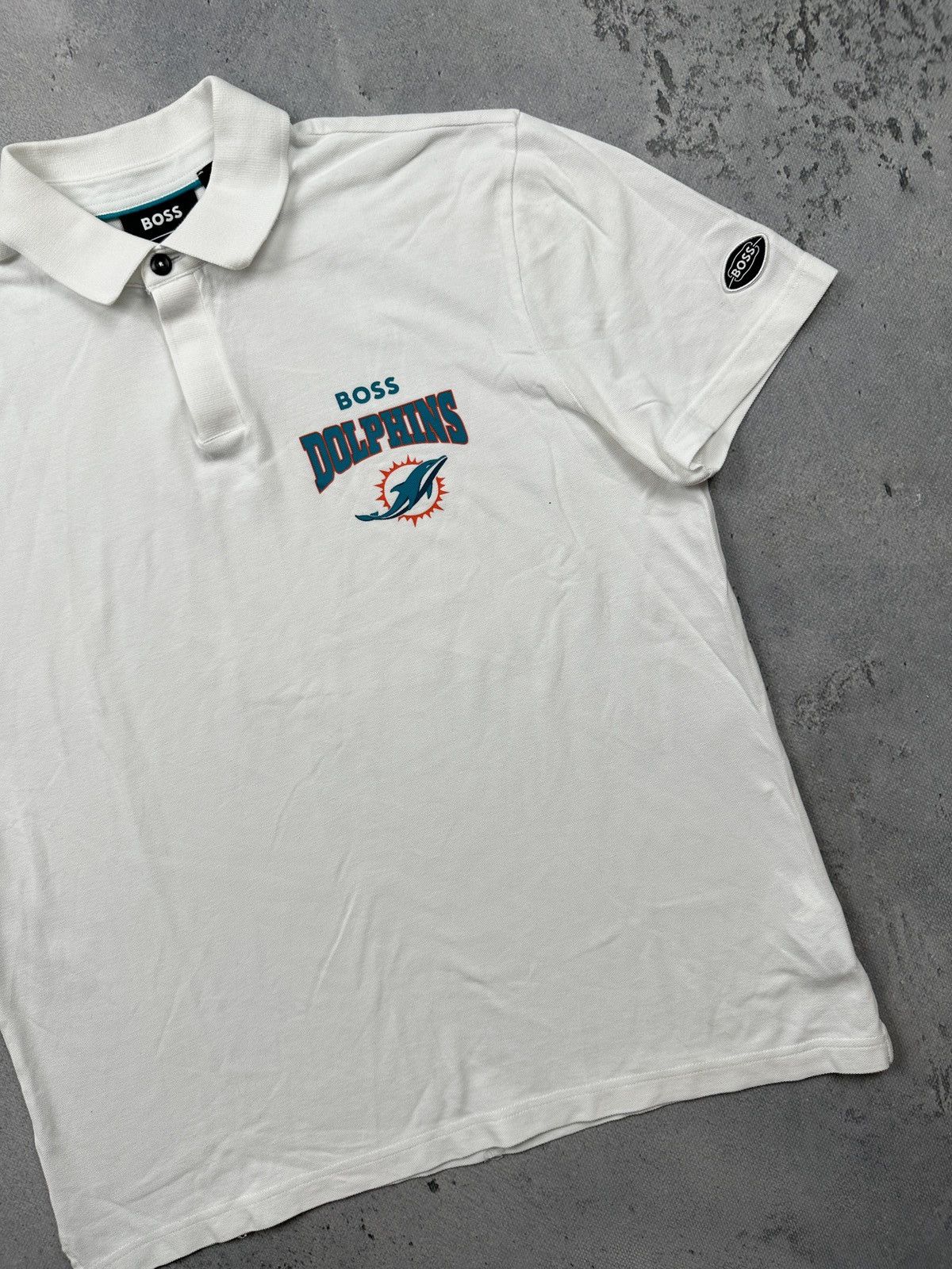 Hugo Boss Vintage Hugo Boss x NFL Miami Dolphins Polo Shirt White L Size US L / EU 52-54 / 3 - 4 Thumbnail