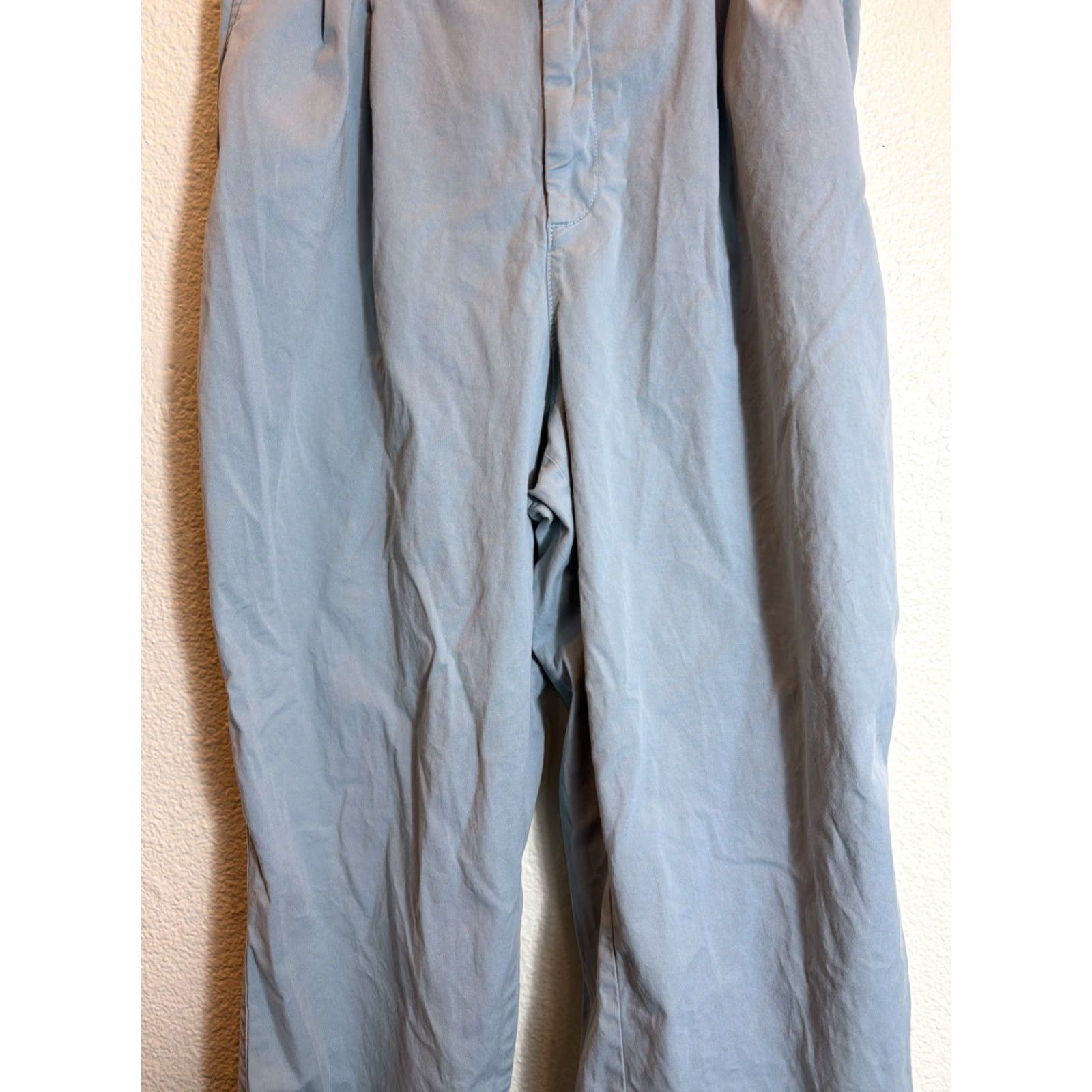 Gap Gap Pants Womens 14 Downtown Beige Chino High Rise Tapered Cotton Blue 32x28 Size 36" / US 14 / IT 50 - 3 Thumbnail