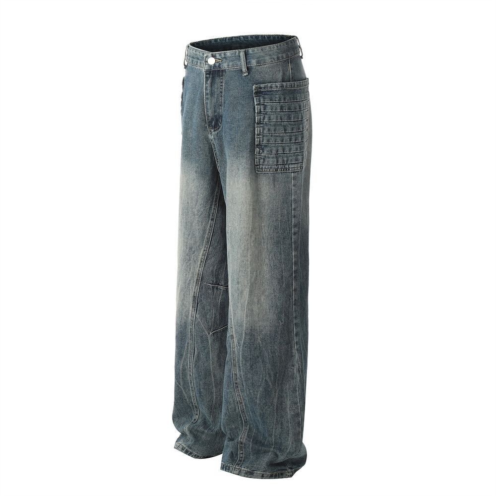 Japanese Brand × Jean Punk gradient washed distressed cargo jeans straight leg Size US 32 / EU 48 - 2 Thumbnail