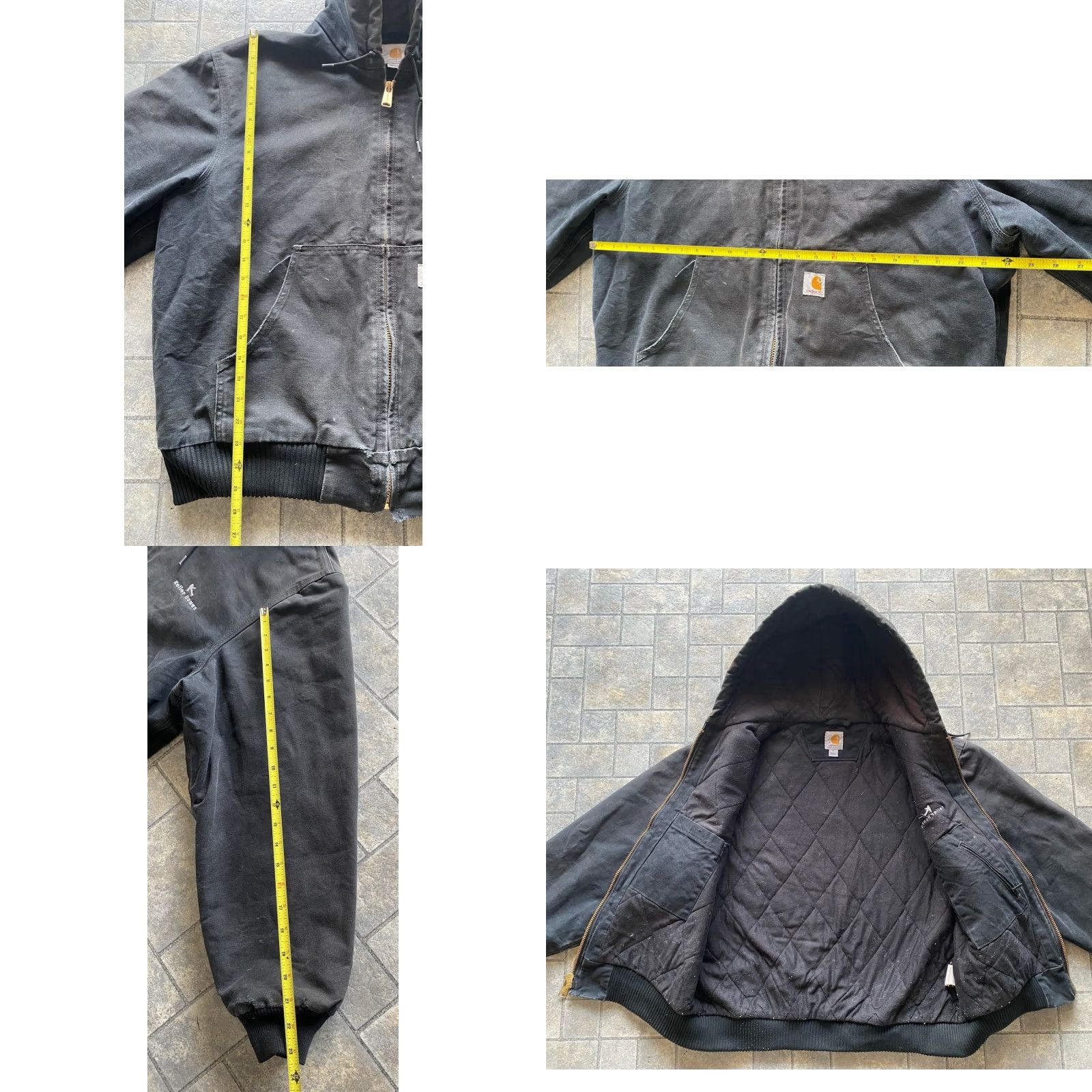 Carhartt Carhartt Jacket Hooded Work MENS Large L Black Embroidered 103940BLK Long Description: Preowned Wear Size US L / EU 52-54 / 3 - 9 Thumbnail