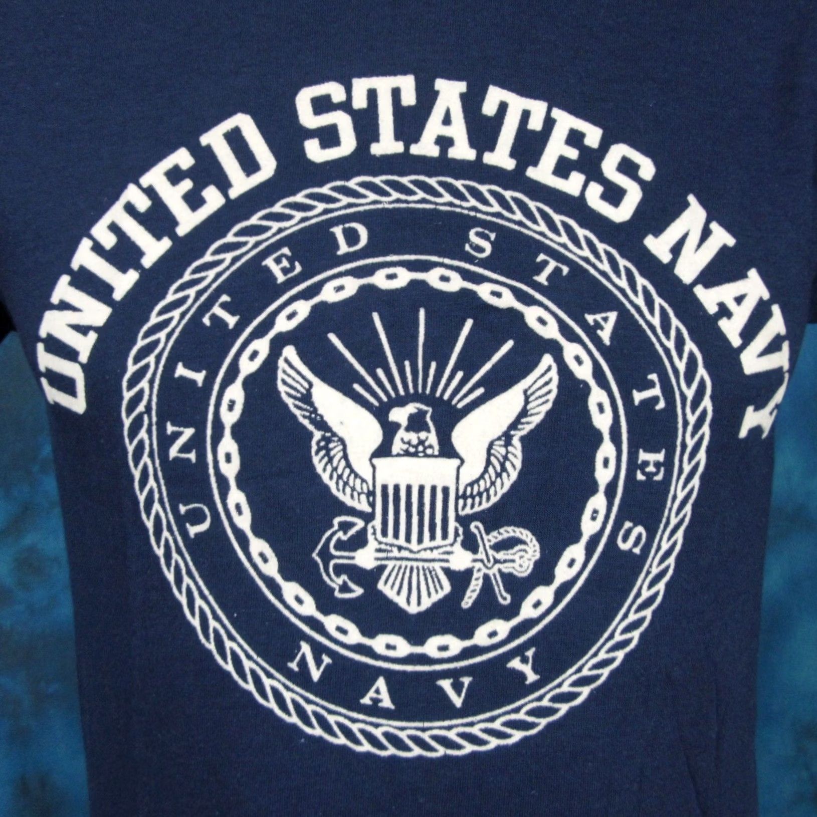 Vintage VINTAGE United States Navy T-Shirt XS Men Blue 80s 90s Paper Thin Artex Crew Neck Short Sleeve Deadstock Unisex Flock Print Size US XS / EU 42 / 0 - 2 Thumbnail