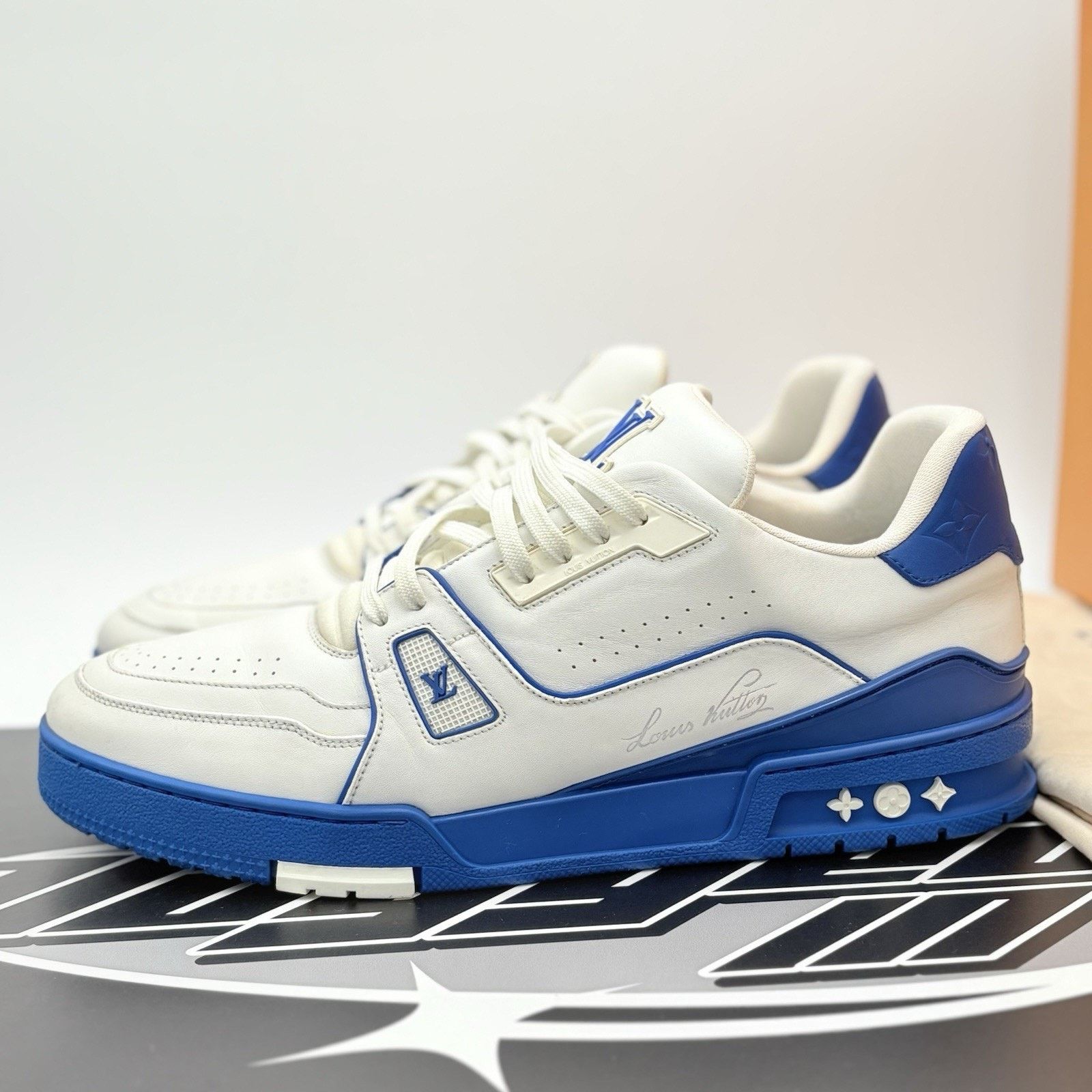 Louis Vuitton Louis Vuitton Trainer ' White Blue ' | SUPER CLEAN! Size US 11.5 / EU 44-45 - 1 Thumbnail