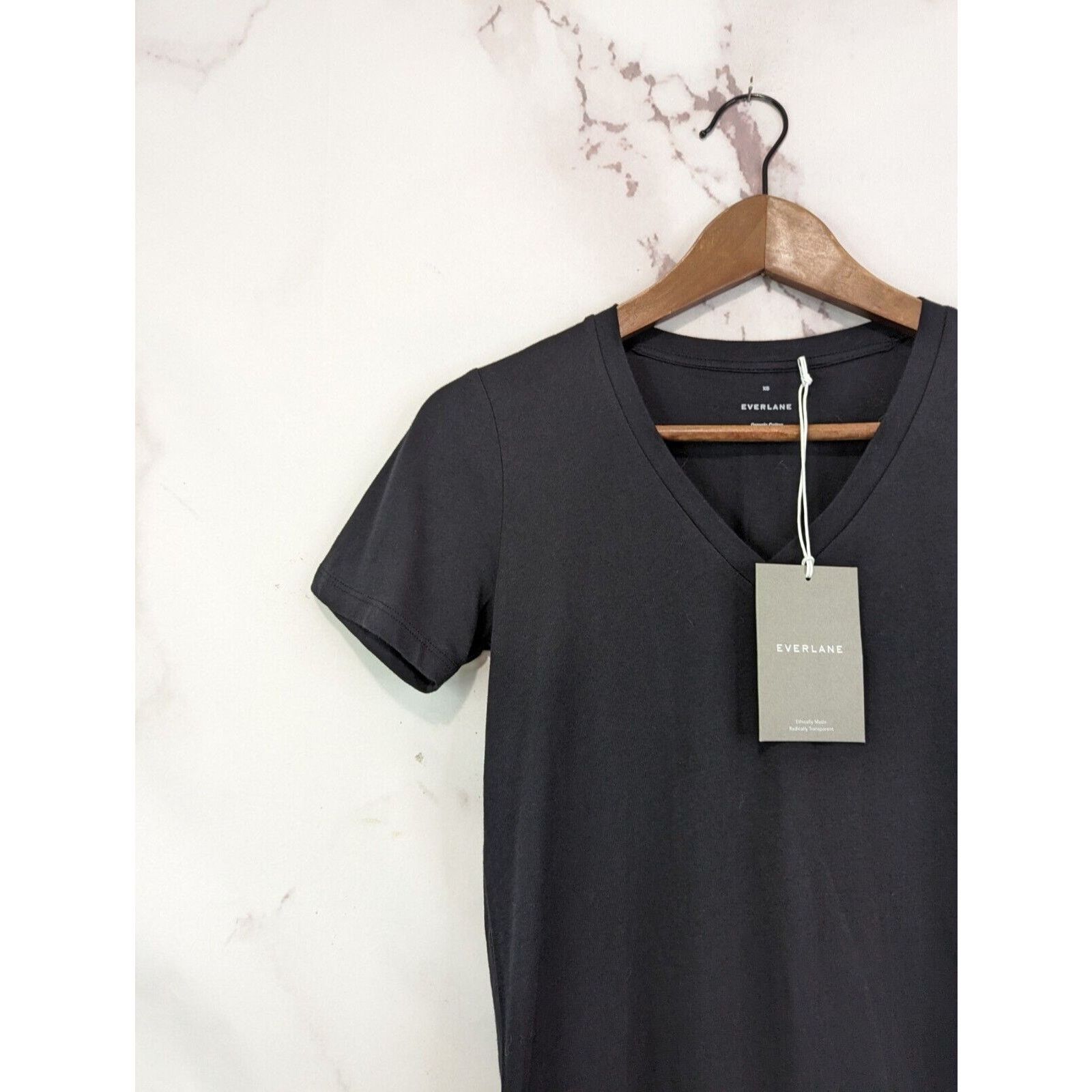Everlane Everlane T Shirt Women XS Black V Neck Short Sleeve Organic Size XS / US 0-2 / IT 36-38 - 2 Thumbnail