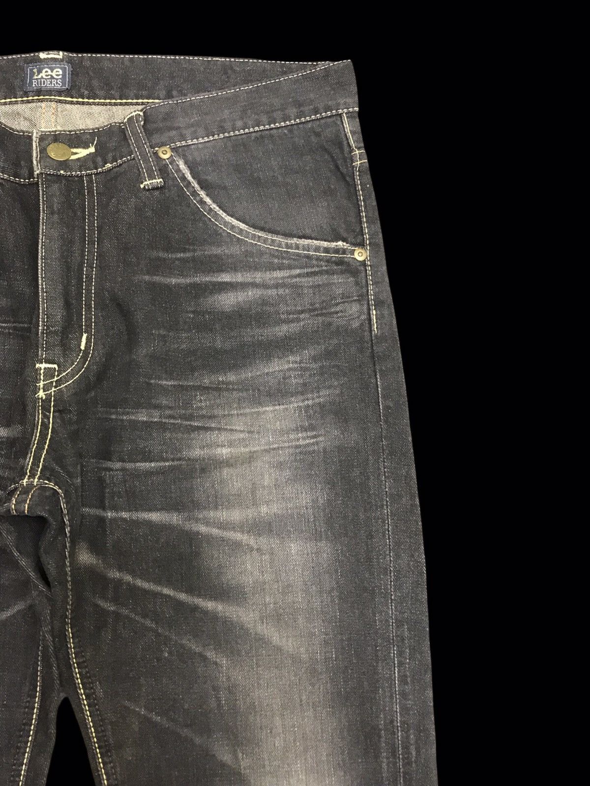 Japanese Brand 💥FLARE💥LEE STONE WASH SICK HONEYCOMB FLARE DENIM F114 Size US 34 / EU 50 - 3 Thumbnail