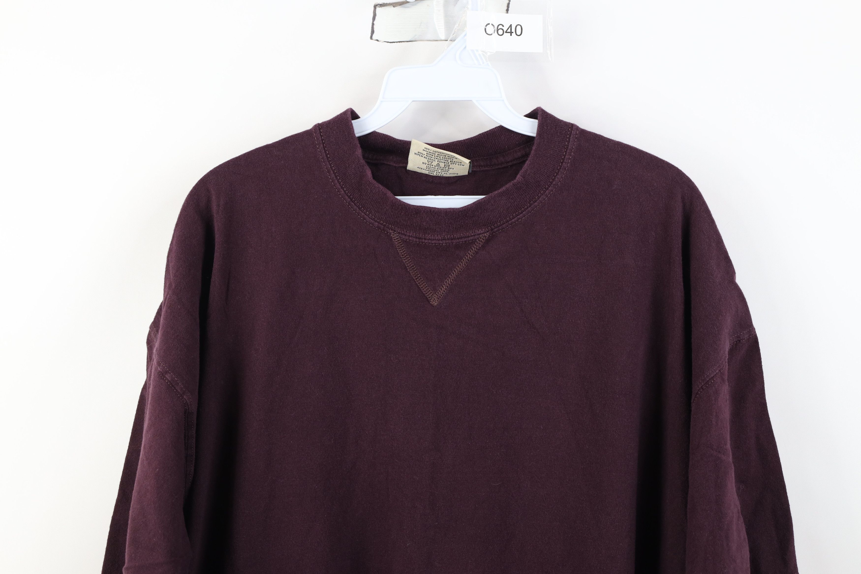 Russell Athletic Vintage 90s Y2K Russell Athletic Blank Cotton T-Shirt Purple Size US XL / EU 56 / 4 - 2 Thumbnail