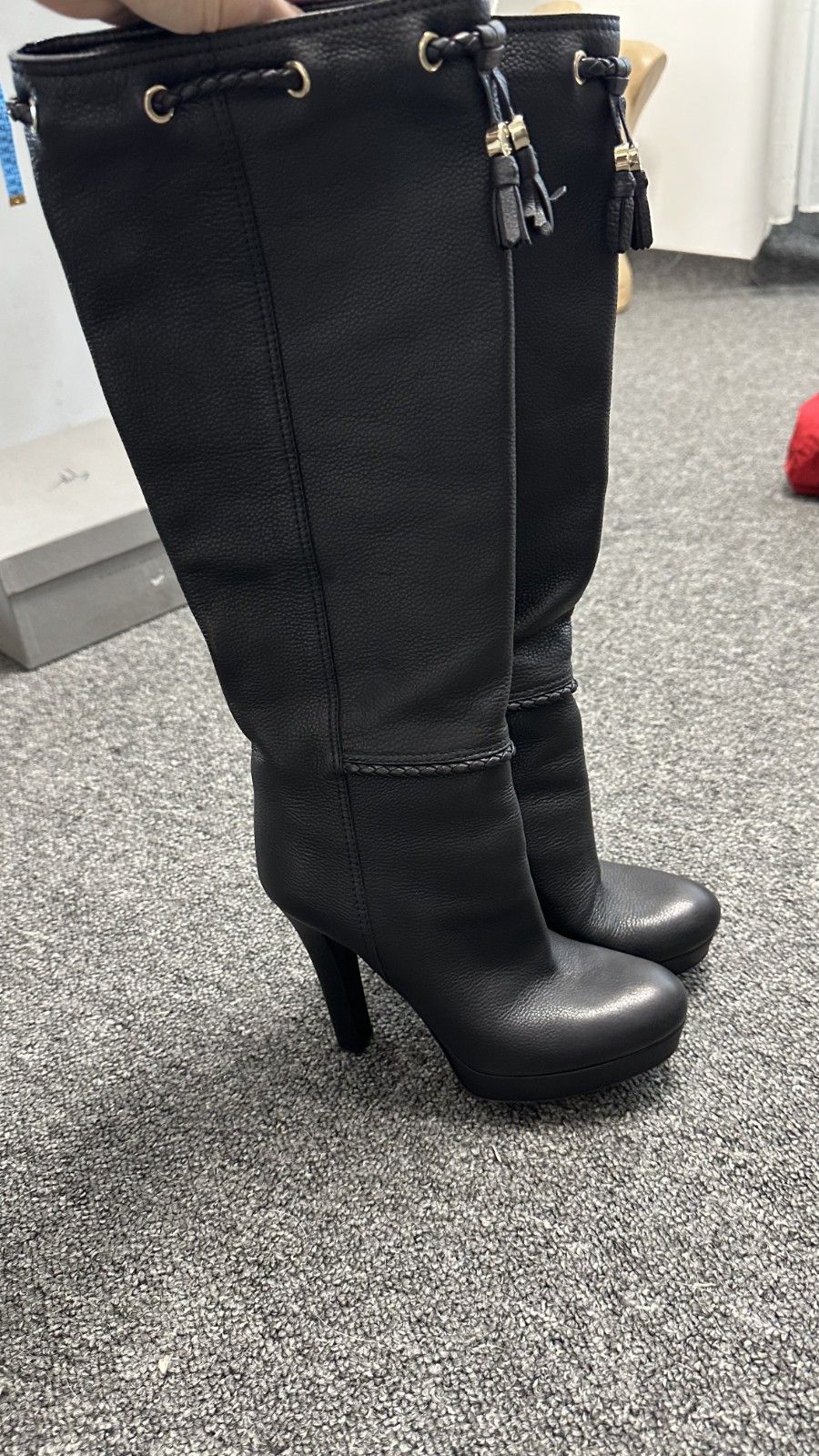 Gucci Gucci Black Leather Braided Accents Knee High Boots Size US 7 / IT 37 - 3 Thumbnail