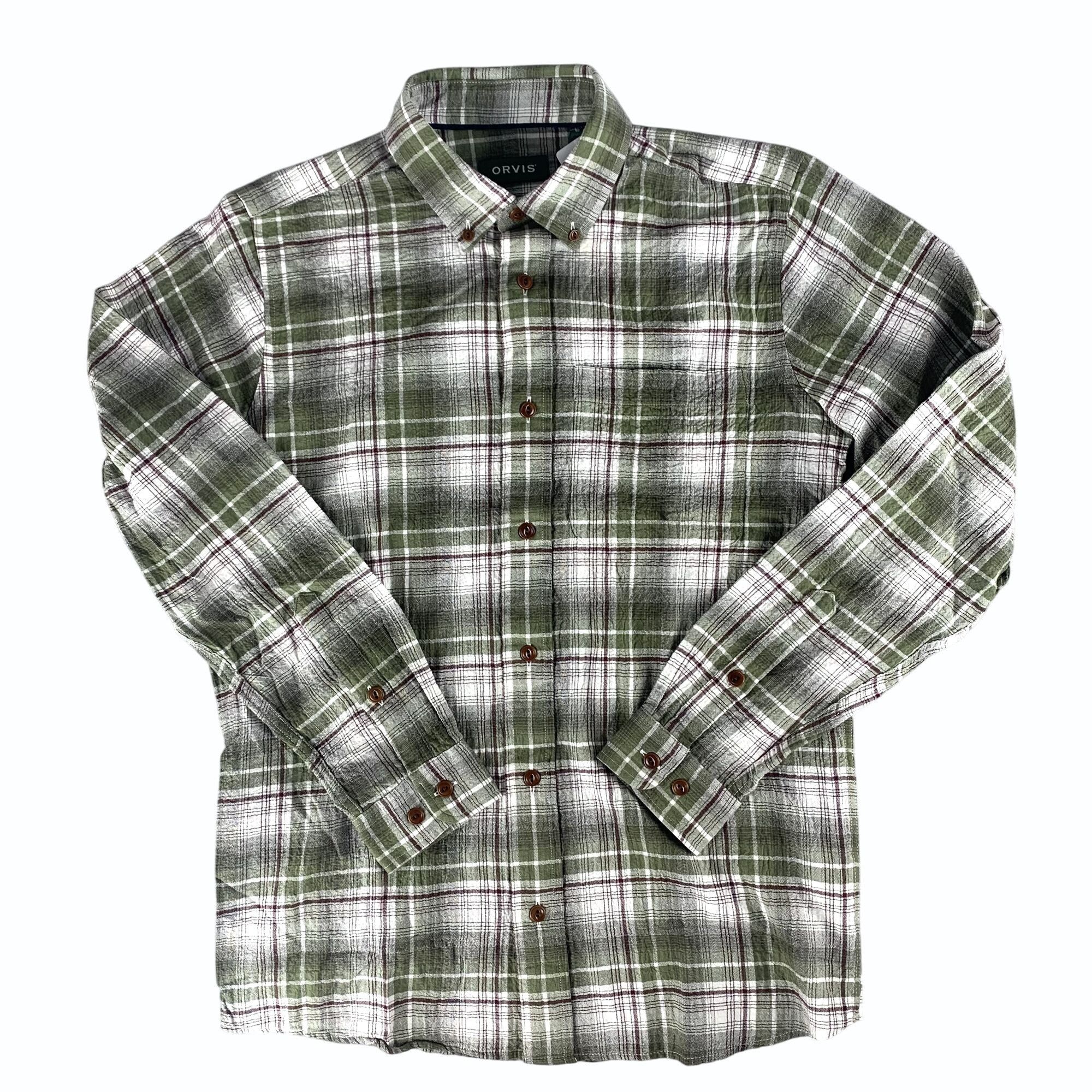 Orvis Orvis Active Fit Plaid Crinkled Cotton Button Up Shirt Size US S / EU 44-46 / 1 - 1 Thumbnail