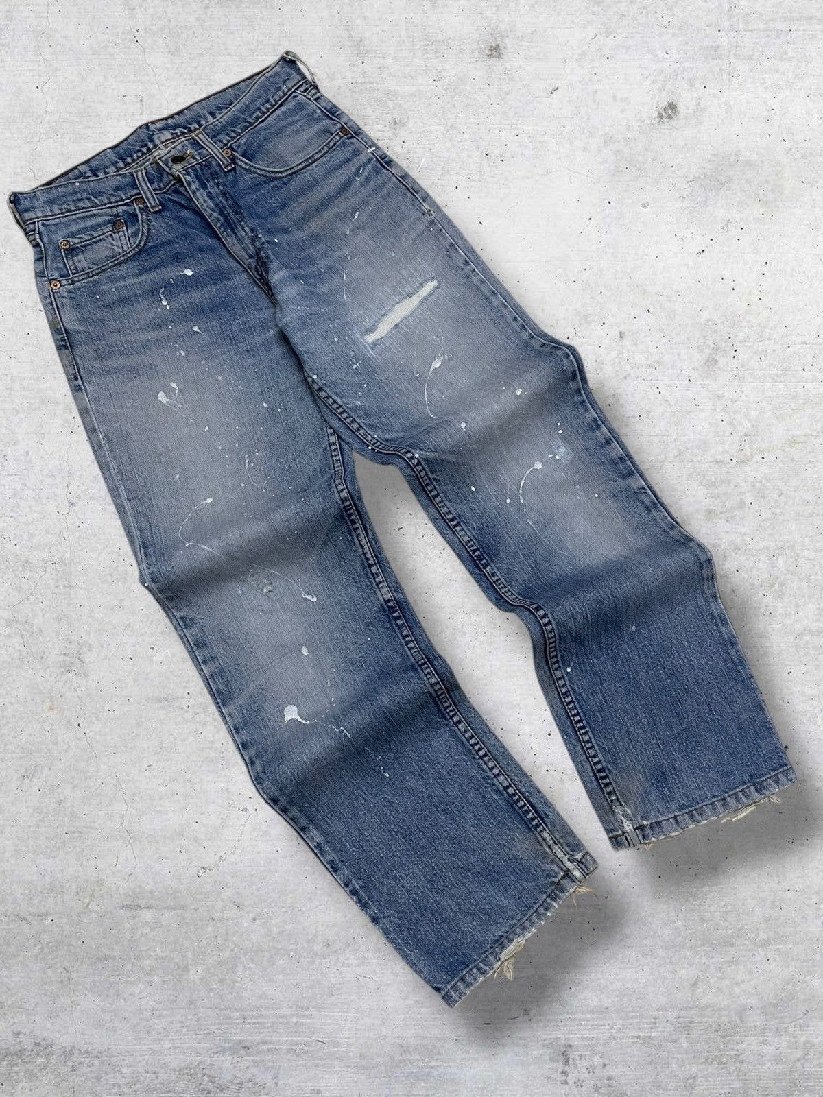 Levi's Vintage Clothing VINTAGE 501 LEVIS USA DESIGNER 90S OG SPLASH RIPPED DENIM Size US 29 - 2 Thumbnail