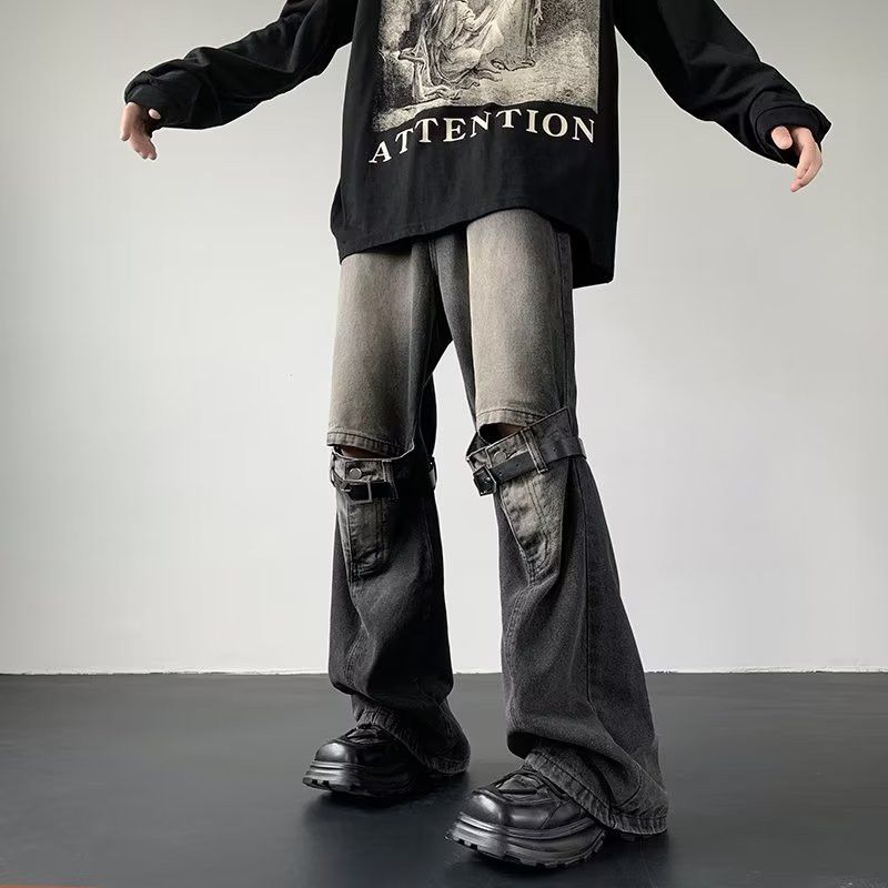 Jean Belt Hollow Flare Jeans Size US 34 / EU 50 - 1 Thumbnail