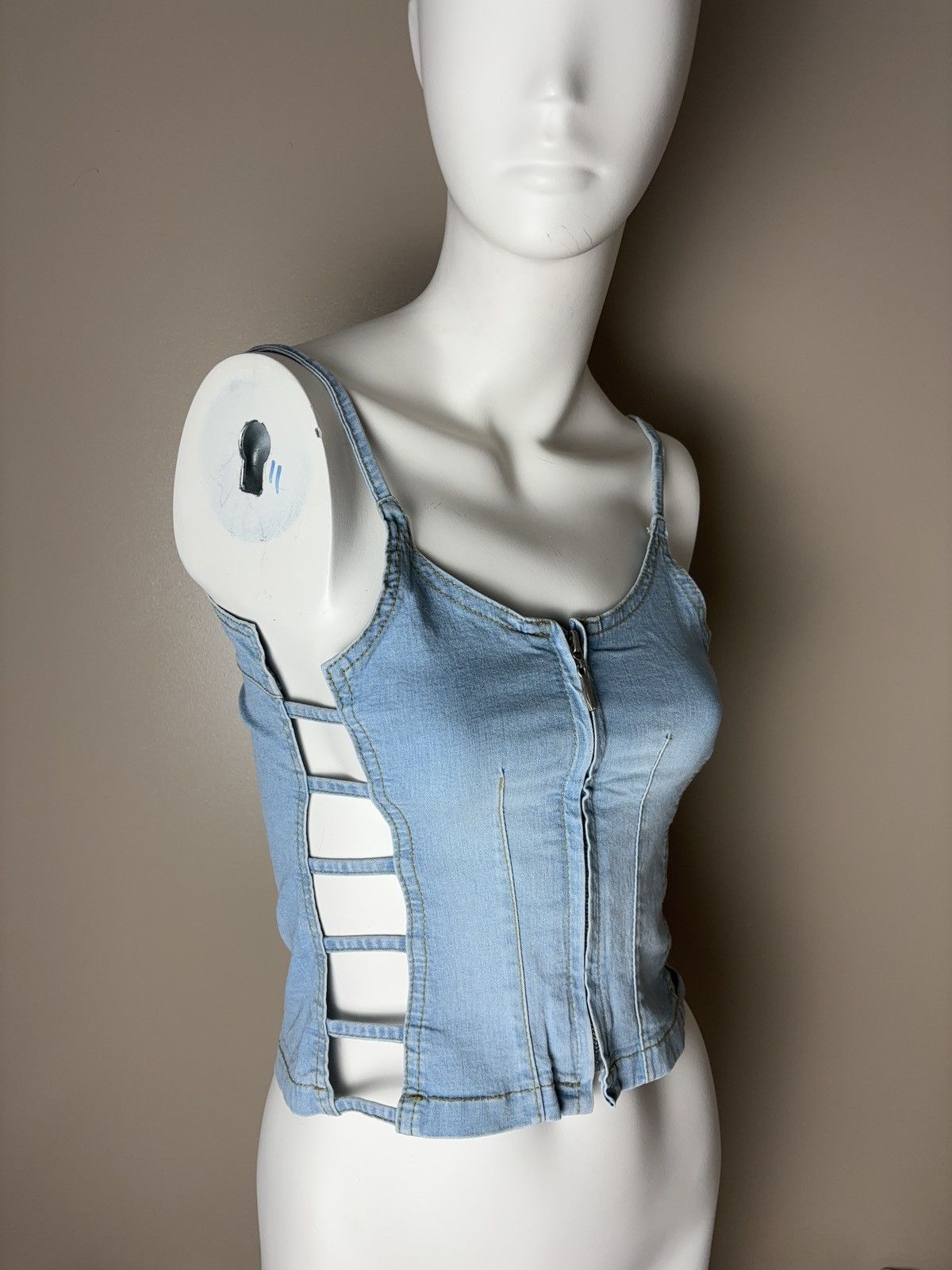 Vintage Denim sexy vintage zip up corset tank top Size S / US 4 / IT 40 - 4 Thumbnail