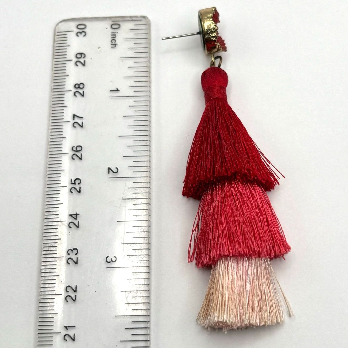 Other Red Tassel Earrings Size ONE SIZE - 3 Thumbnail