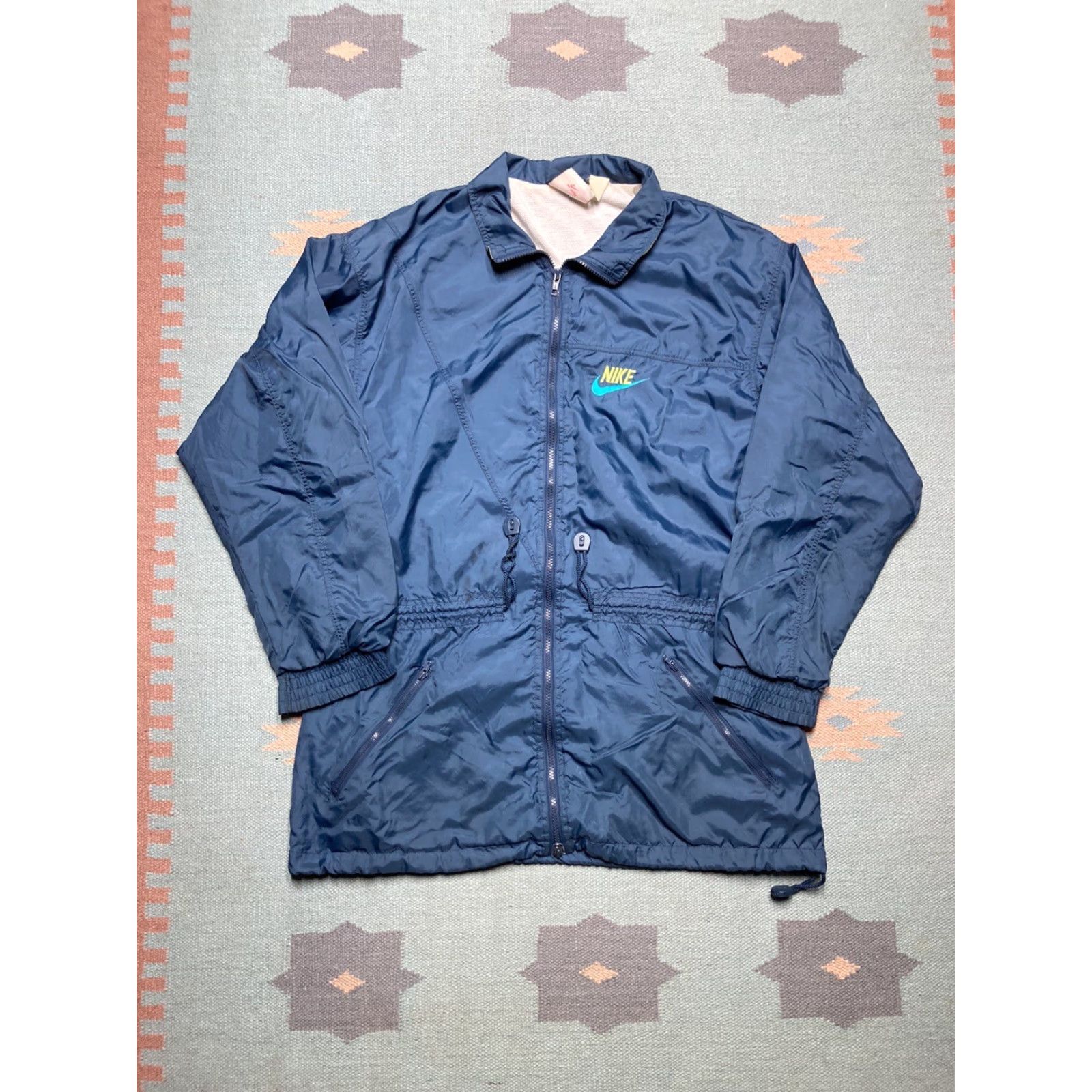 Nike VINTAGE Nike Windbreaker Jacket Gray Large Logo 90s Full Zip Men L Size US L / EU 52-54 / 3 - 2 Thumbnail