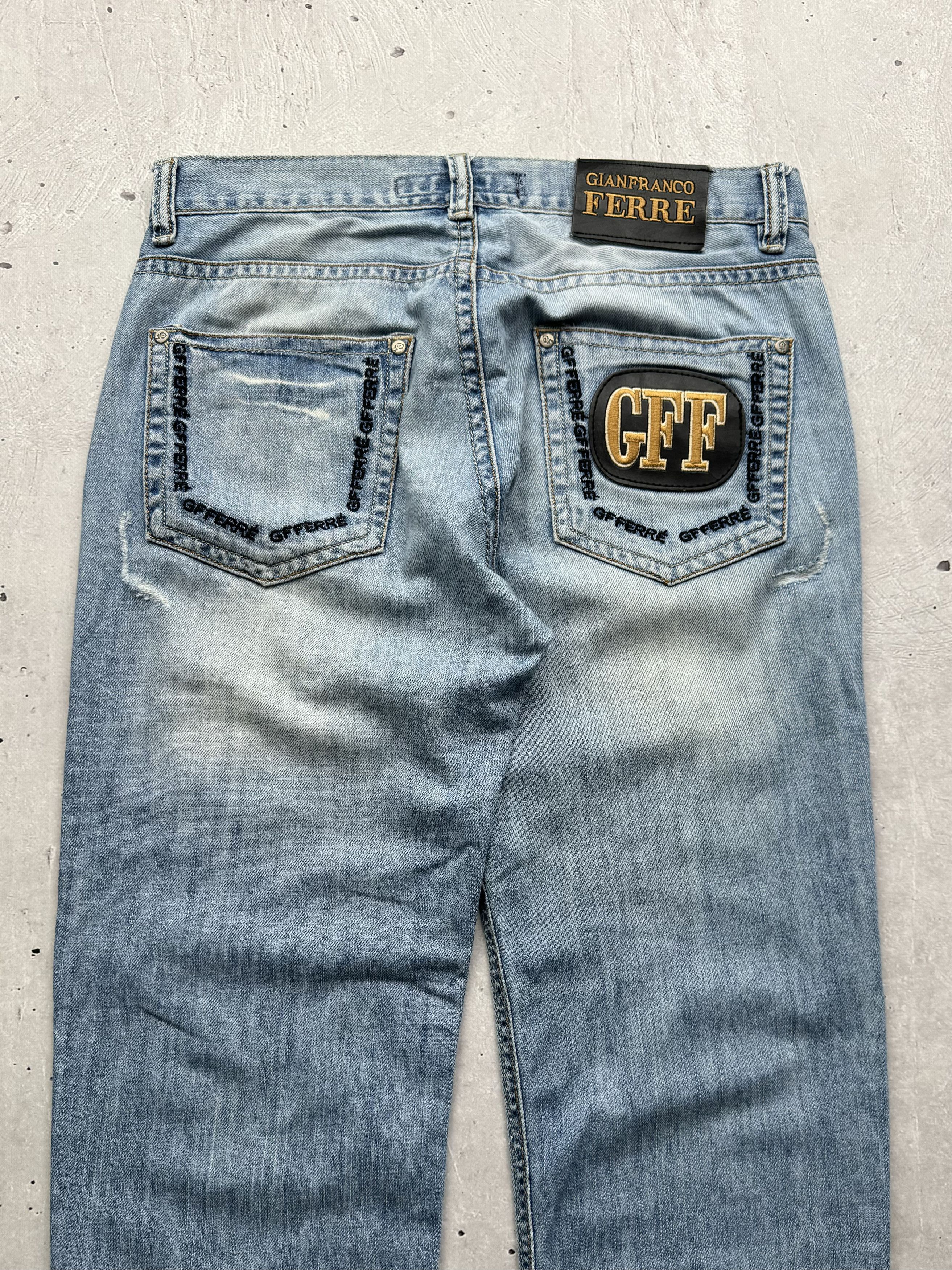 Gianfranco Ferre × Vintage Gianfranco Ferre Vintage Ripped Jeans Size US 31 - 9 Thumbnail