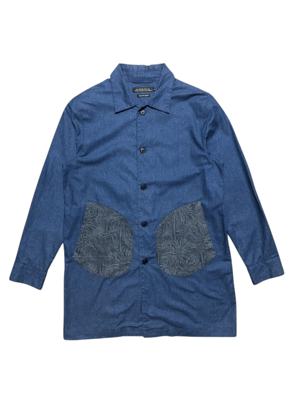 Japanese Brand Vintage Superior EL. Spring Indigo Overcoat Rare Design Size US M / EU 48-50 / 2 - 1 Thumbnail