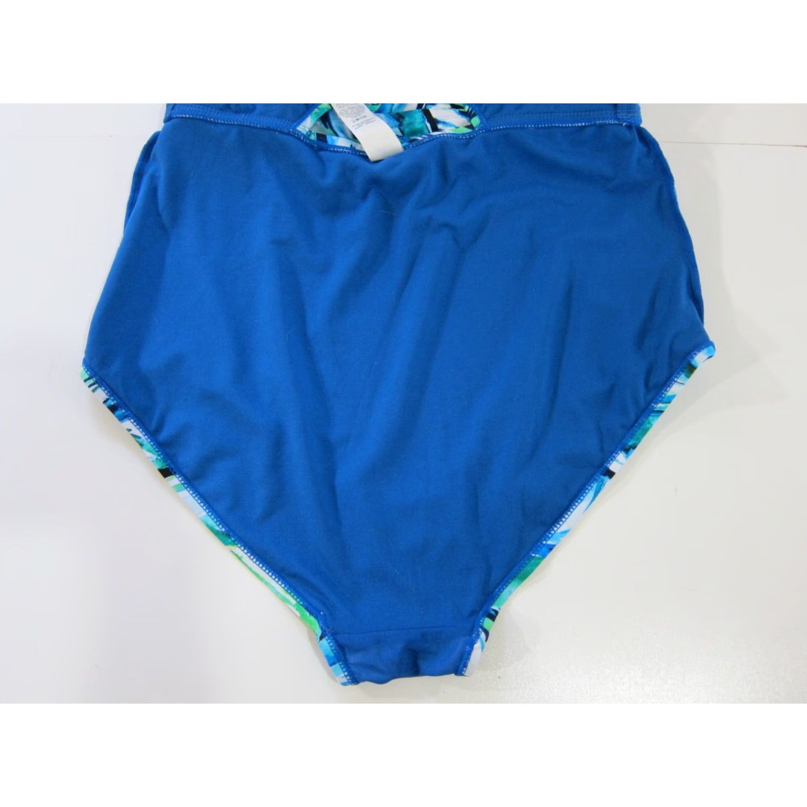 Vintage Terra & Sky One Piece Swimsuit Women 1X Blue White Green Floral Slimming Compression 80s 90s Vintage Theme Mens Womens Girls Boys Size ONE SIZE - 6 Thumbnail