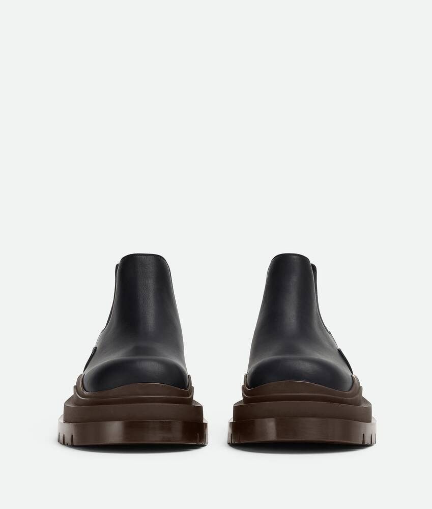 Bottega Veneta Black Tire Chelsea Ankle Boots with brown sole Size US 12 / EU 45 - 2 Thumbnail