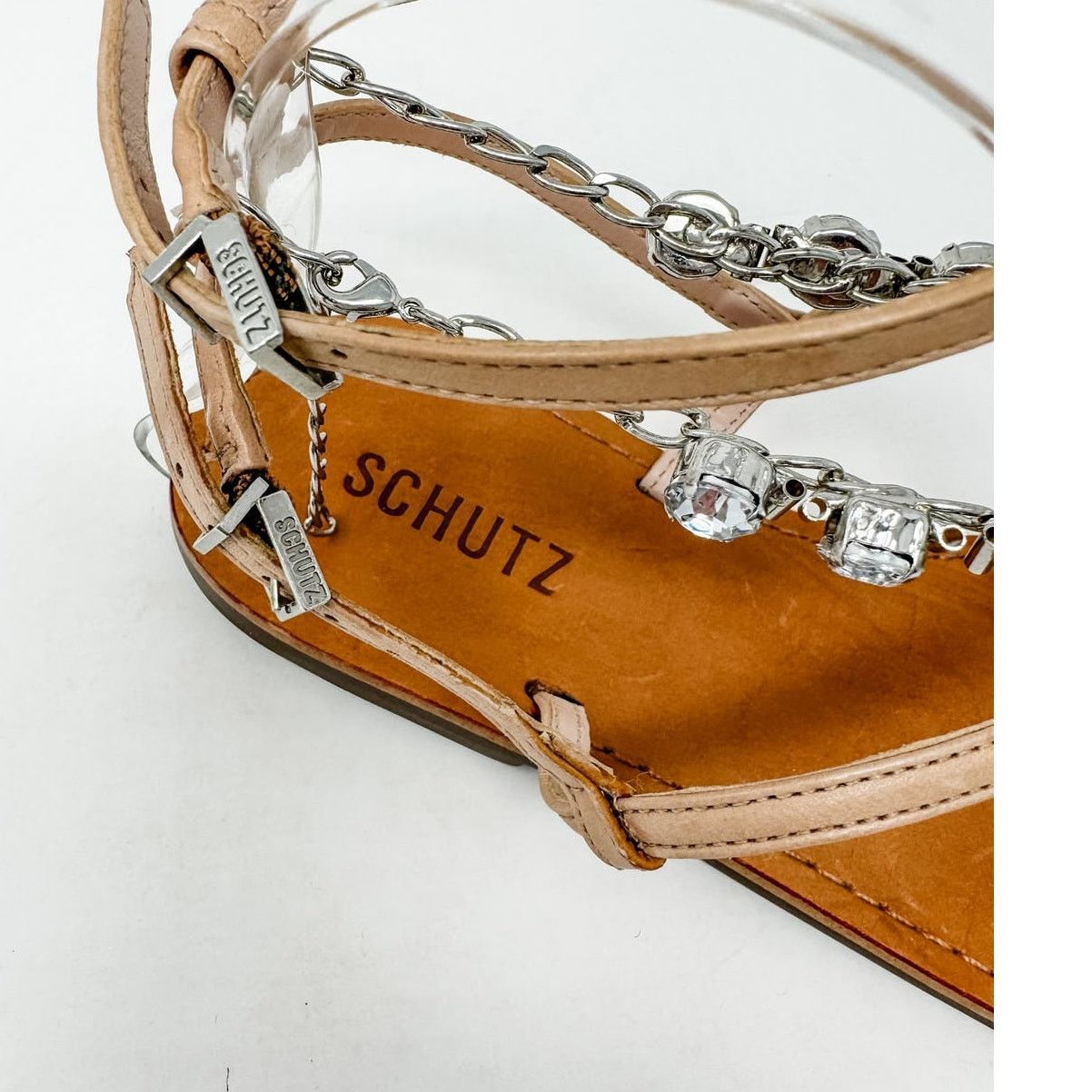 SCHUTZ SCHUTZ Crystal Leather Strappy Thong Sandals size 7 Size US 7 / IT 37 - 12 Thumbnail