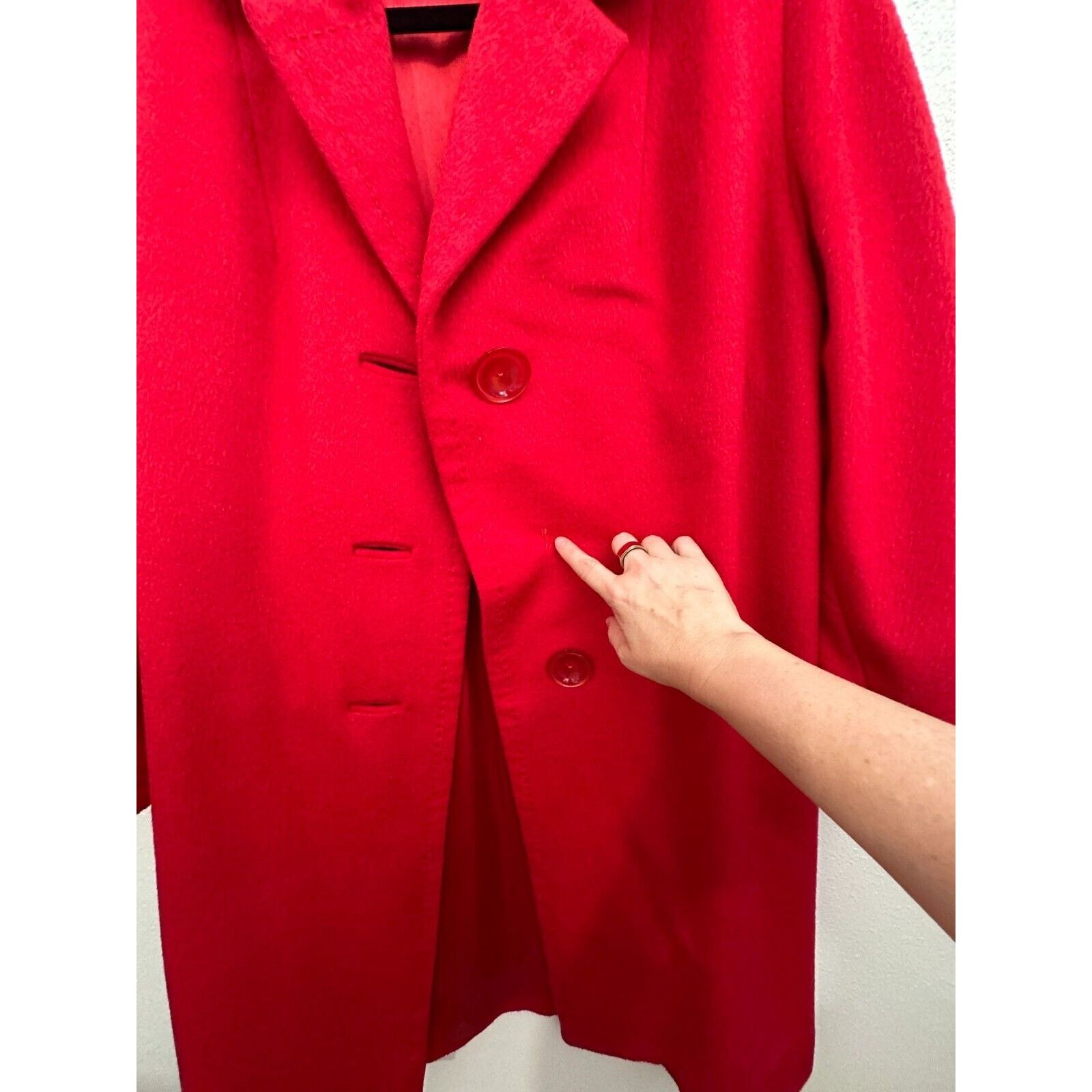 Other Red Felt Long Sleeve Single Button Heavy Long Line Jacket L Size L / US 10 / IT 46 - 7 Thumbnail