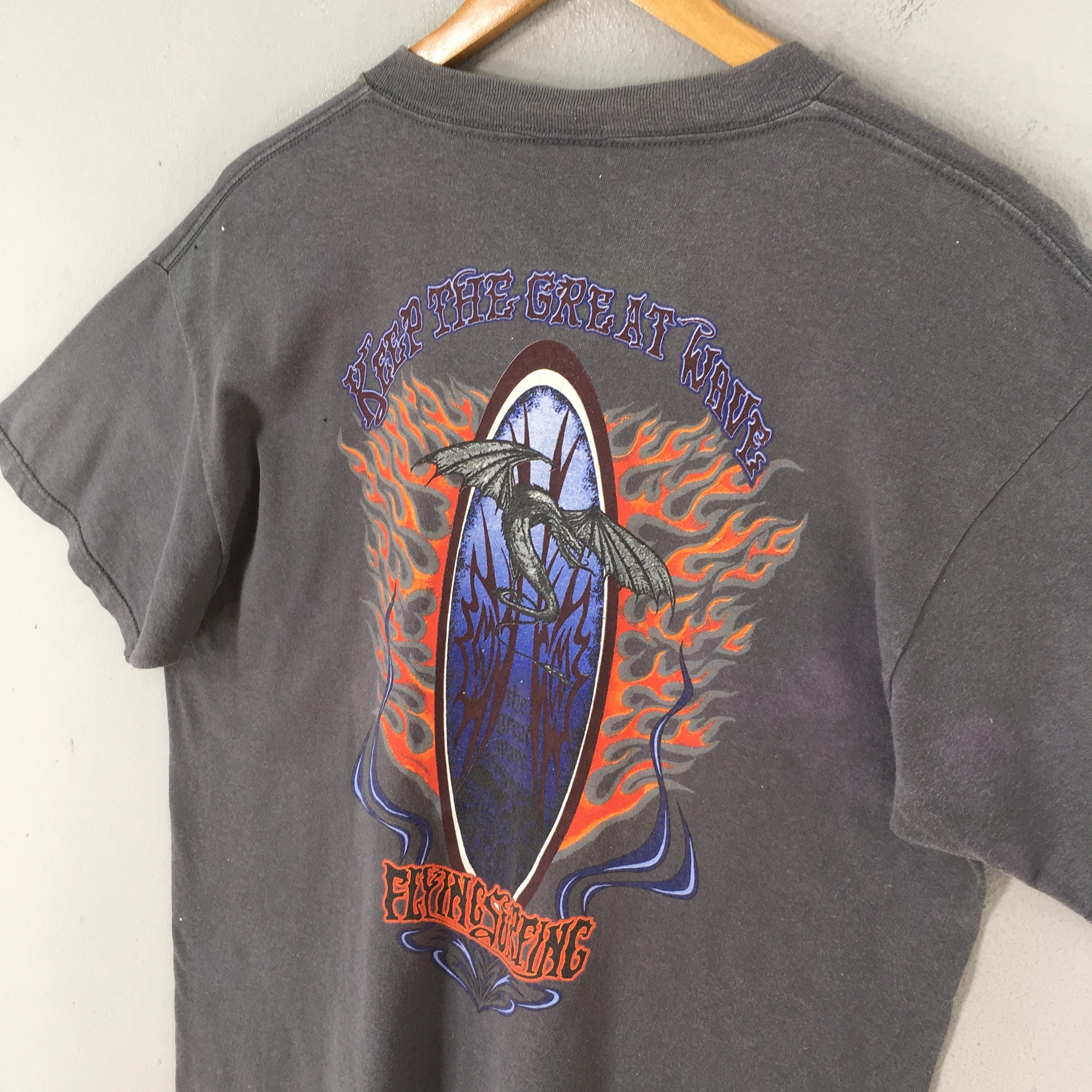 Other Vintage 90s Flying Surfing Gray T shirt Large Size US L / EU 52-54 / 3 - 8 Thumbnail