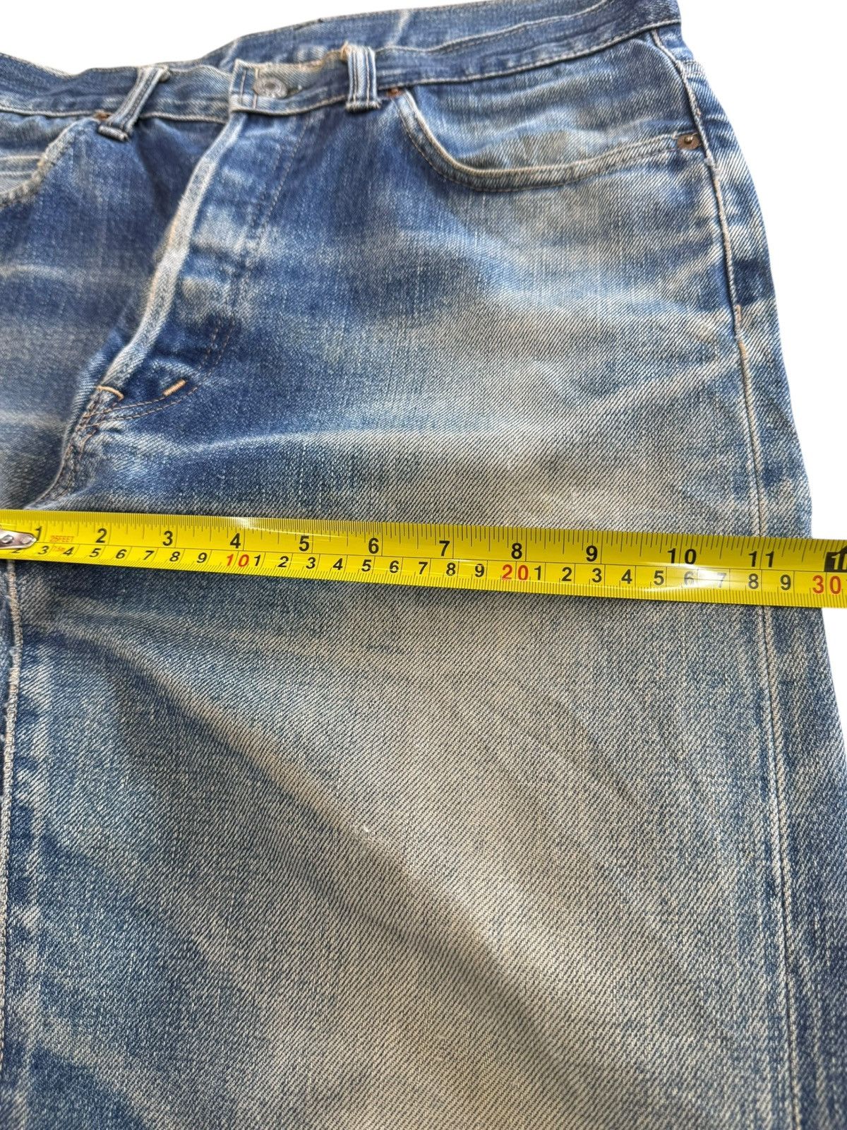 Pure Blue Japan HR Market Faded Wash Style Loose Jeans Size US 31 - 10 Thumbnail