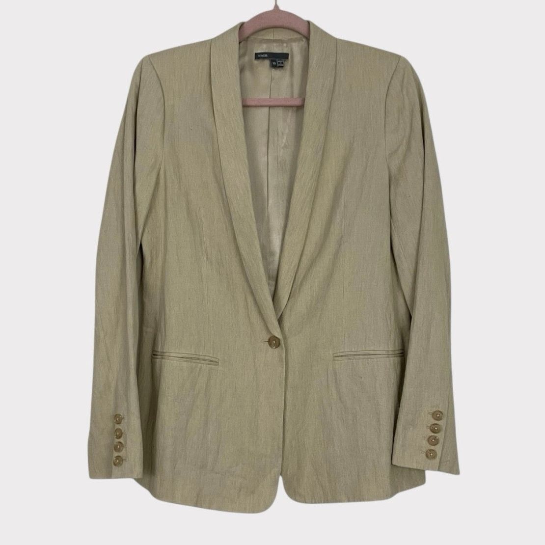 Vince Vince Cream One Button Down Blazer Size L / US 10 / IT 46 - 1 Thumbnail