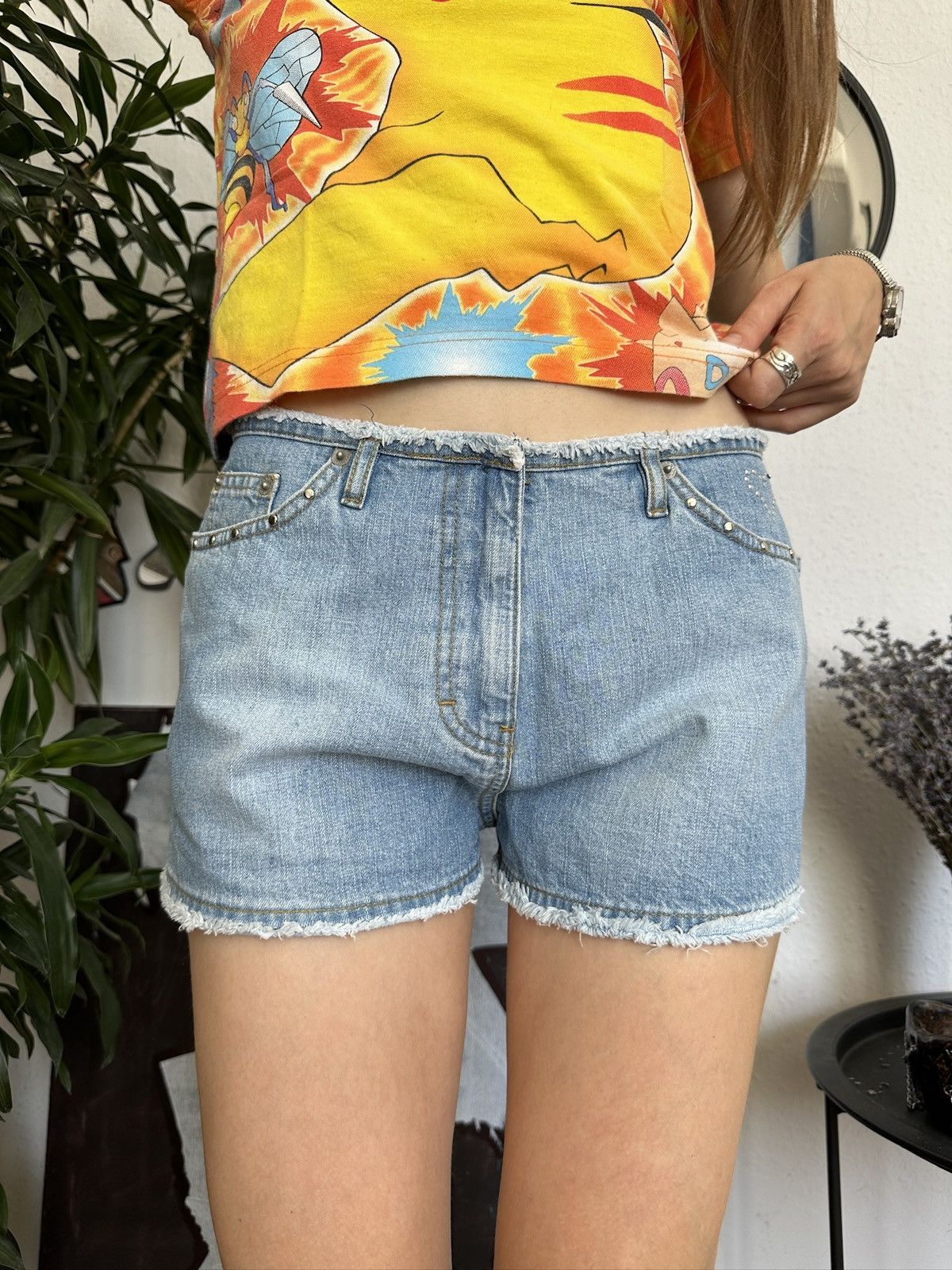 Japanese Brand × Vintage Vintage Sexy Mini Mico Shorts y2k Distressed Trim Studs Size 30" / US 8 / IT 44 - 4 Thumbnail